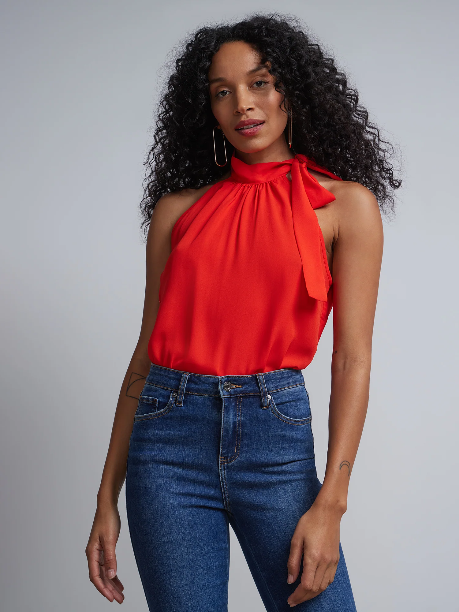 Bow-Neck Halterneck Blouse - Image 6