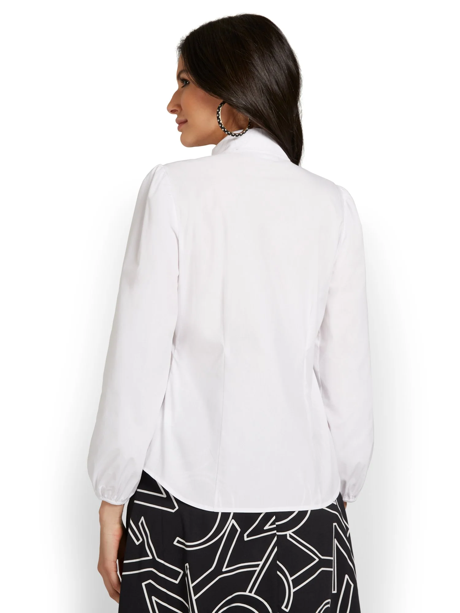 Bow-Neck Poplin Shirt - Image 3