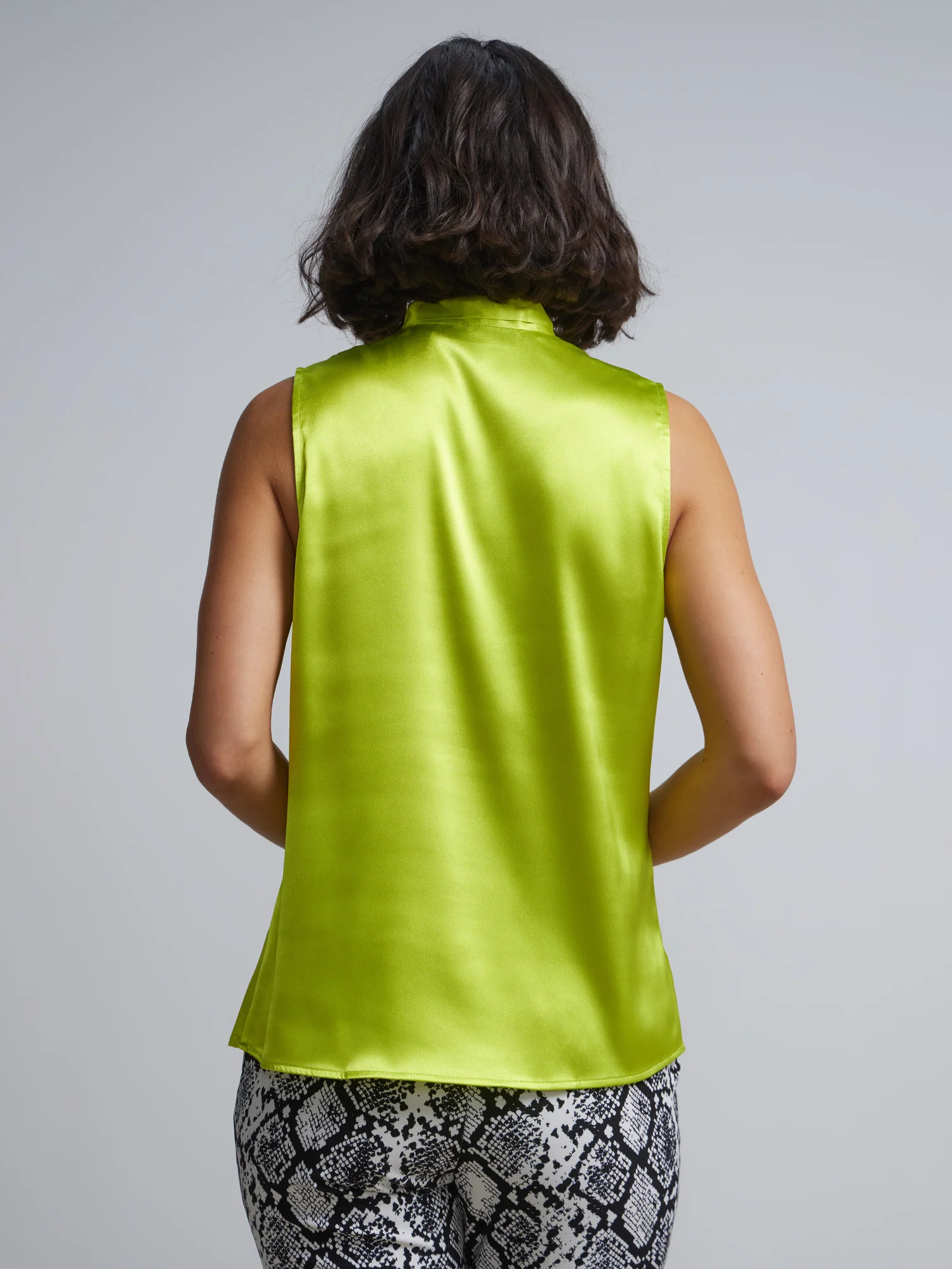 Bow-Neck Satin-Effect Blouse - Image 8