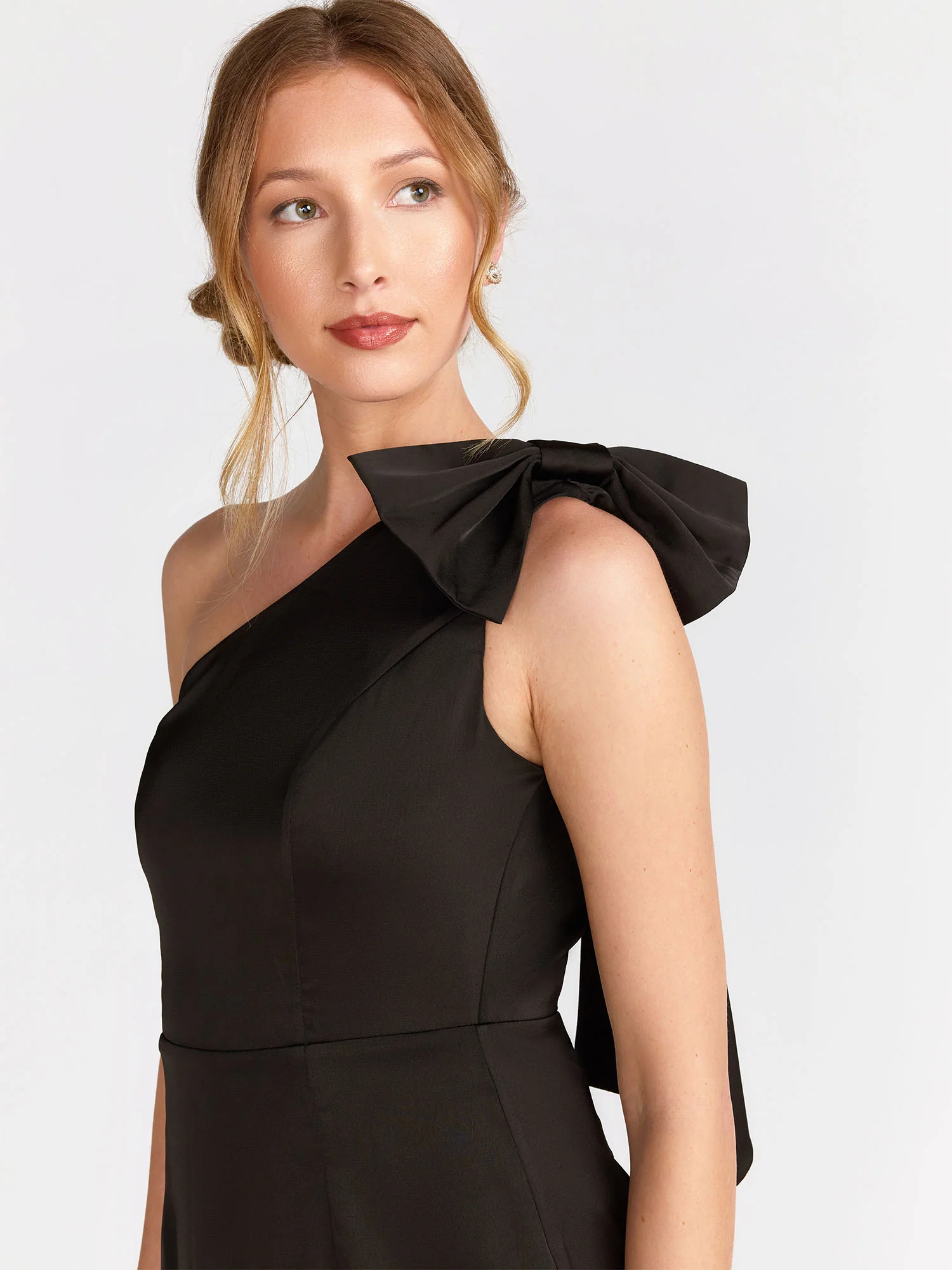Bow One-Shoulder Satin Midi Dress - Lena - Image 4