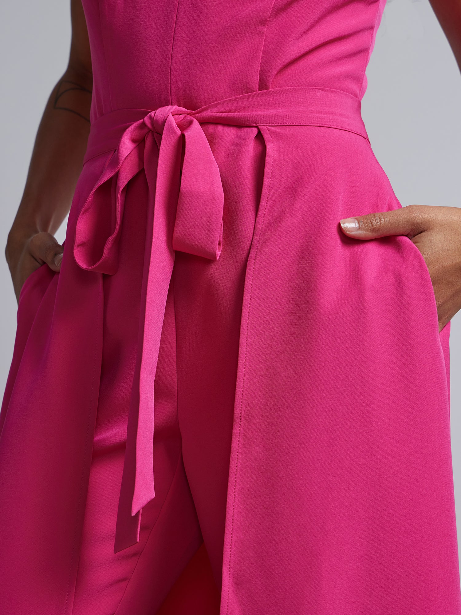 Bow-Waist Cape-Effect Jumpsuit - Image 5