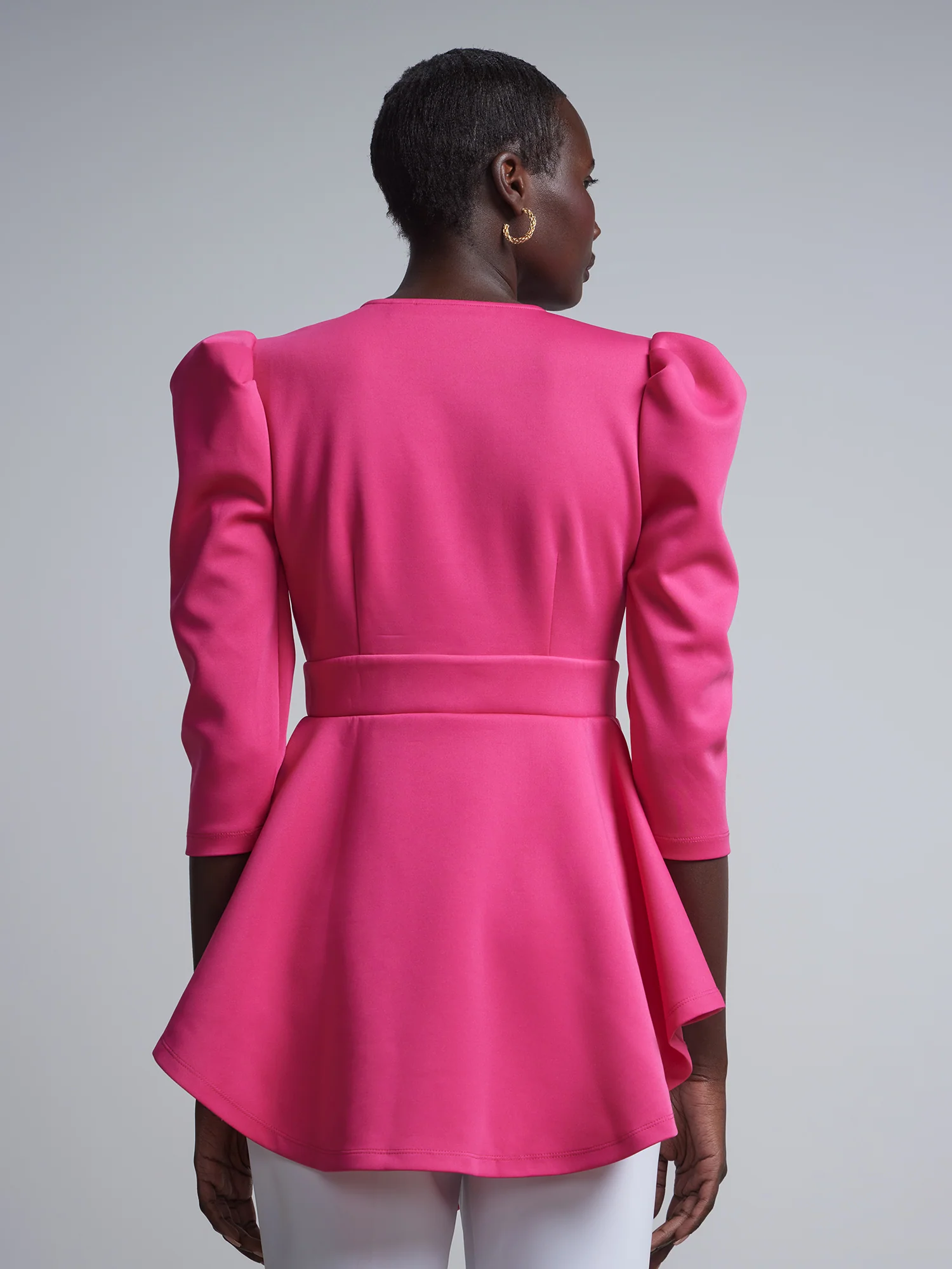 Bow-Waist Ruffle-Hem Top - Image 3