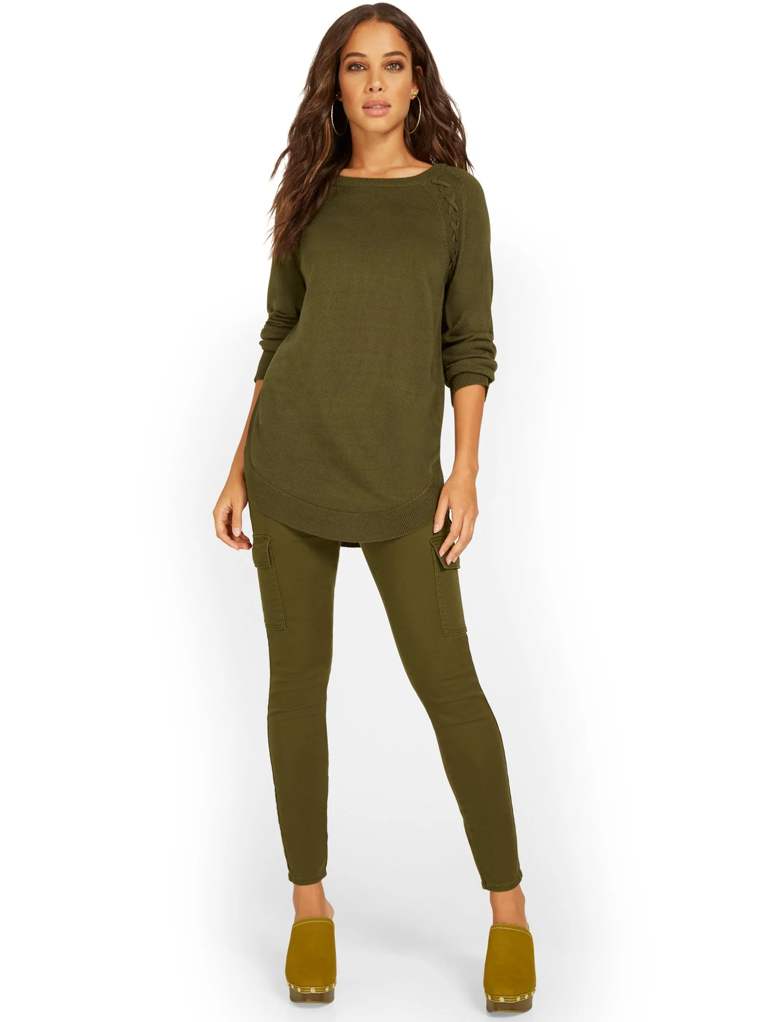Braided Knit Tunic Sweater - Image 10