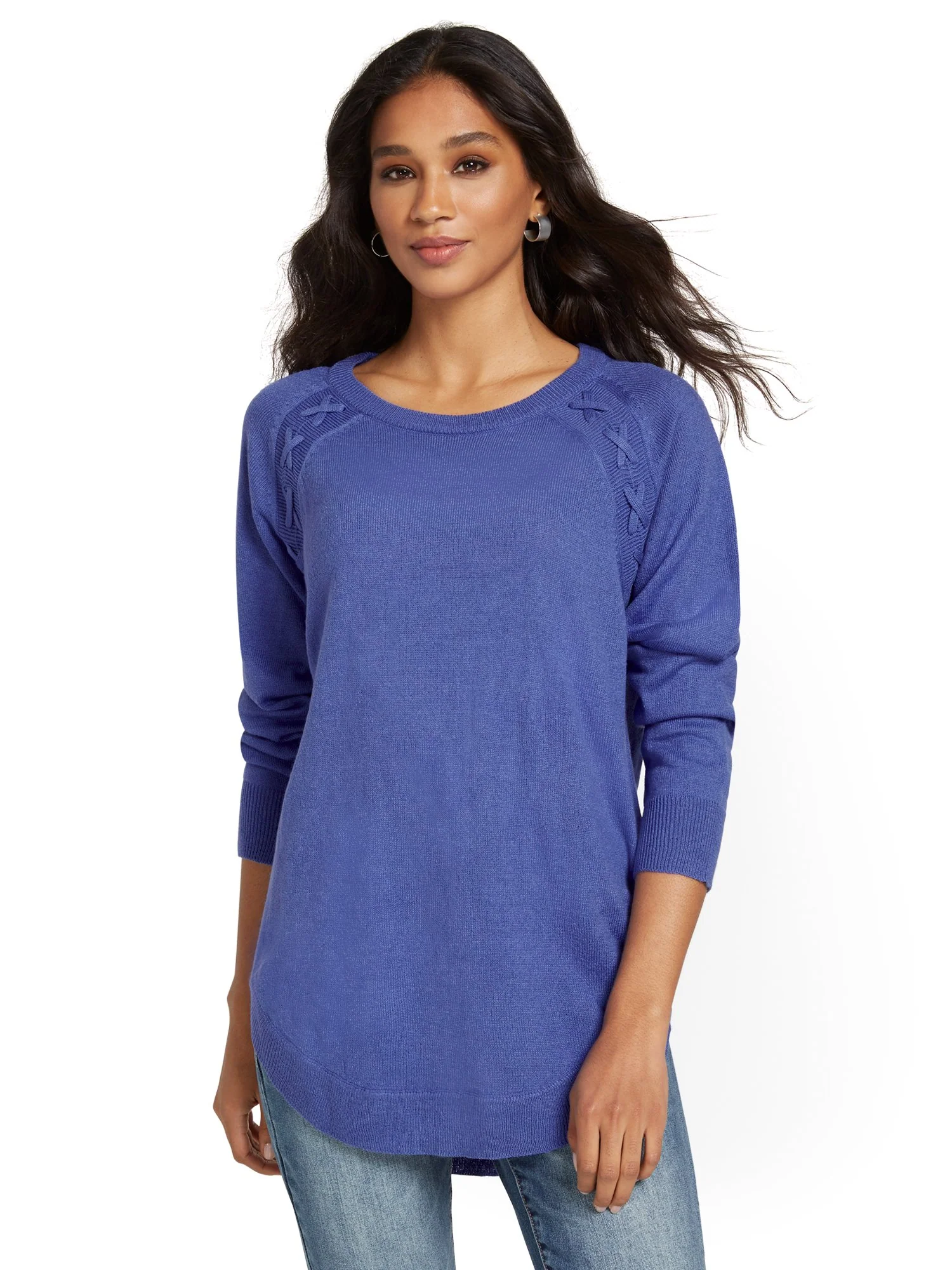 Braided Knit Tunic Sweater - Image 20