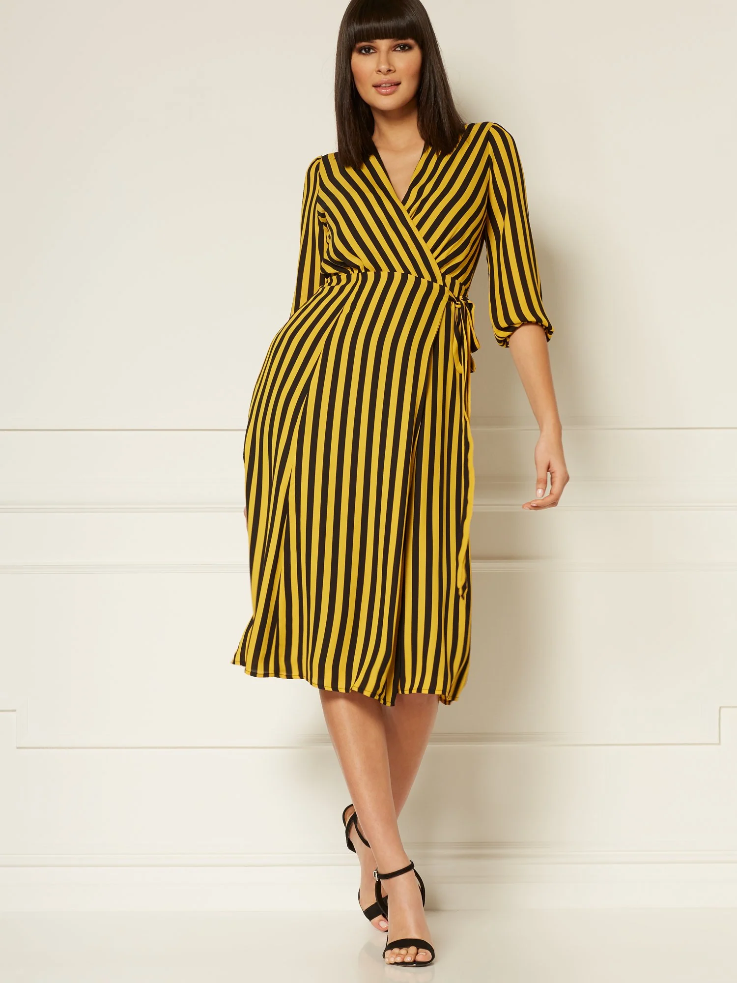 Brenda Stripe Wrap Dress - Eva Mendes Collection - Image 11