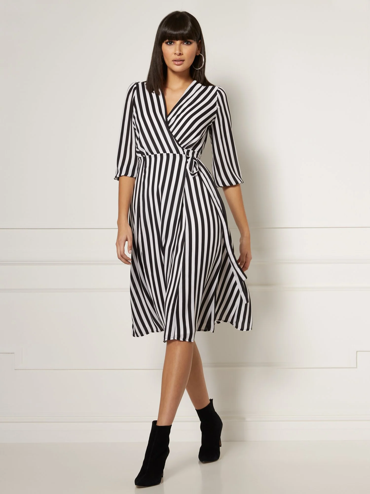 Brenda Stripe Wrap Dress - Eva Mendes Collection - Image 4