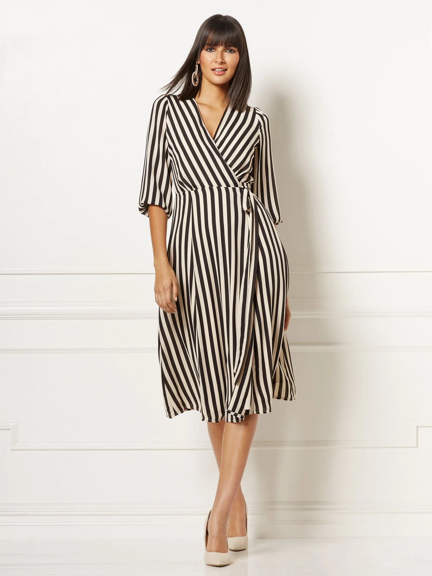Brenda Stripe Wrap Dress - Eva Mendes Collection - Image 7