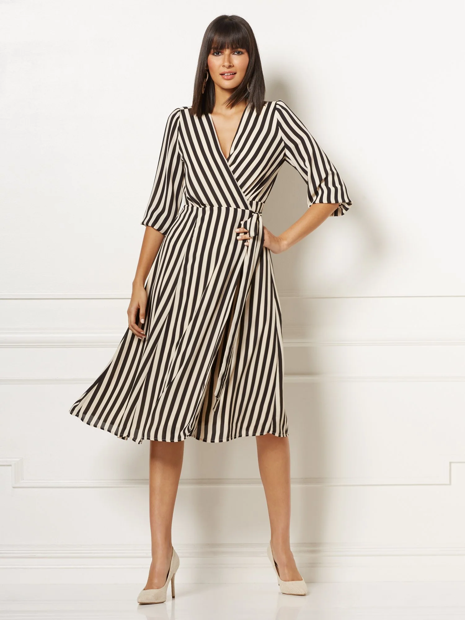 Brenda Stripe Wrap Dress - Eva Mendes Collection - Image 9