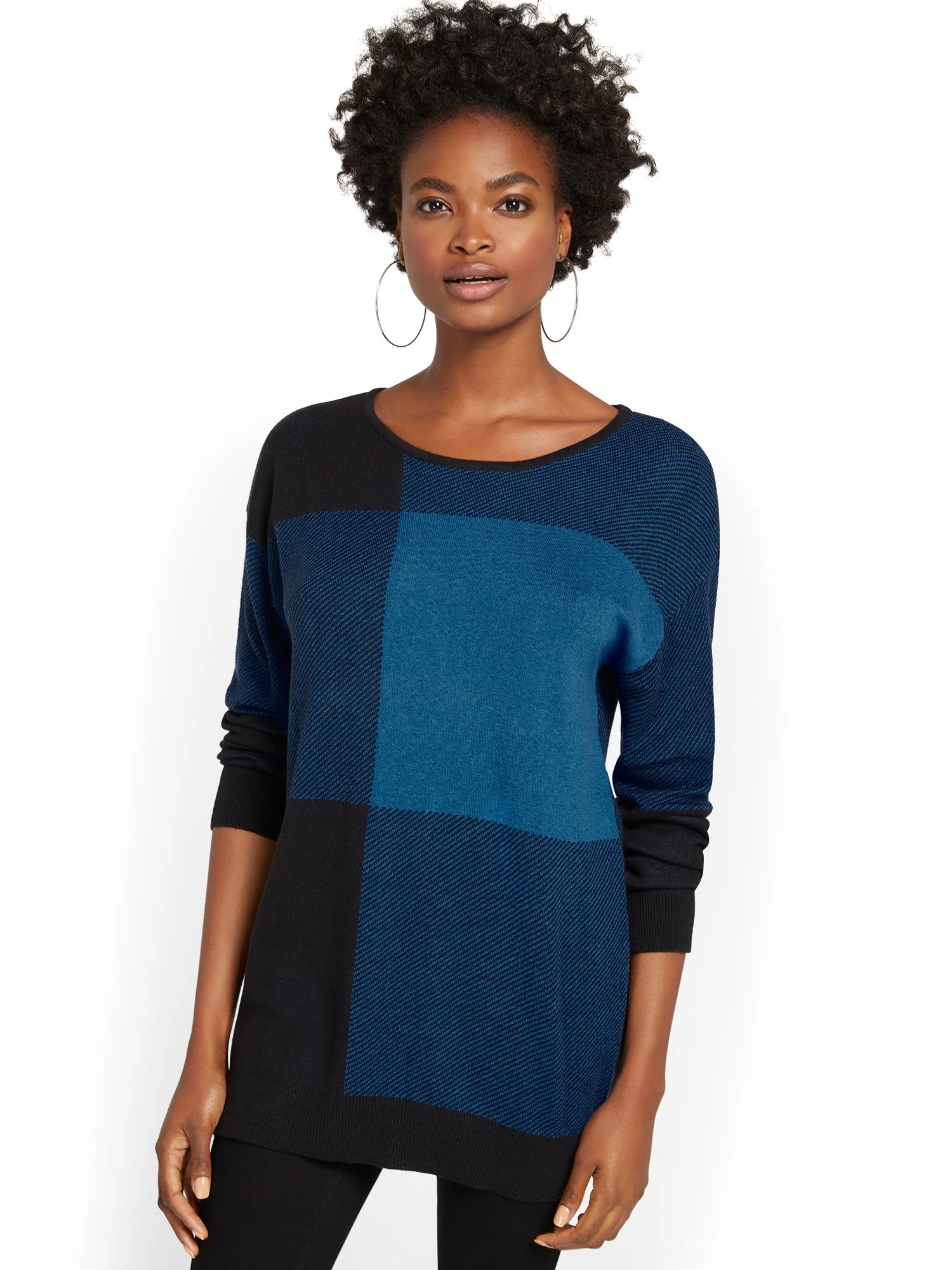 Buffalo Plaid Tunic Sweater - Image 5
