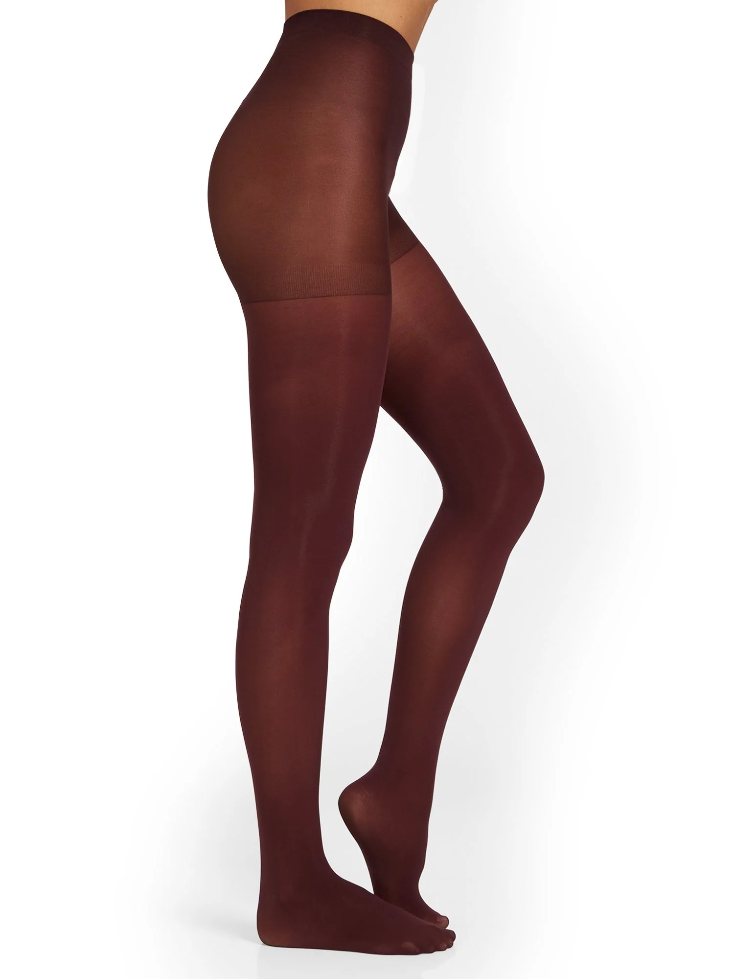 Burgundy Semi-Opaque Tights - Image 2