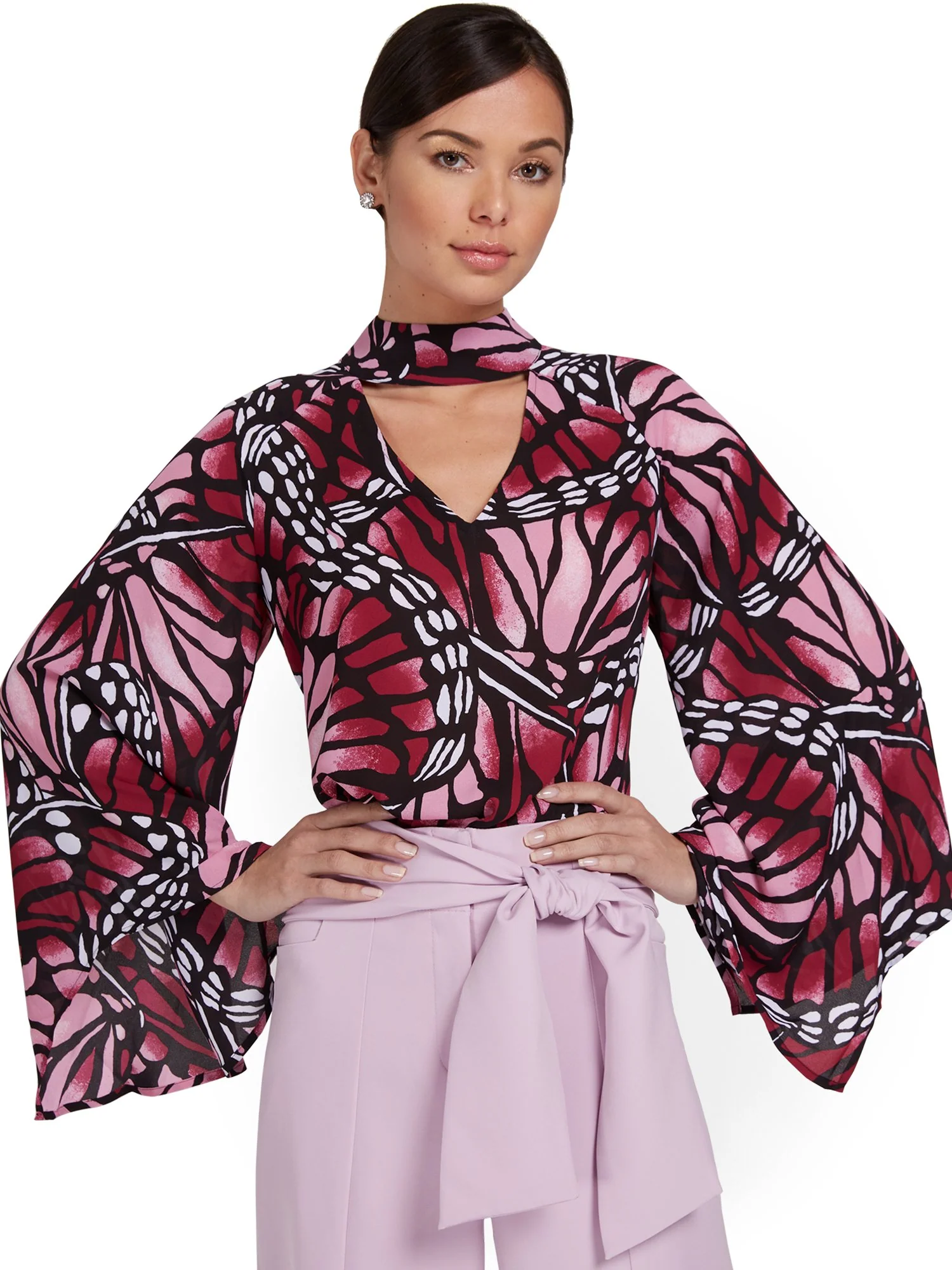 Butterfly-Print Blouse - Image 2