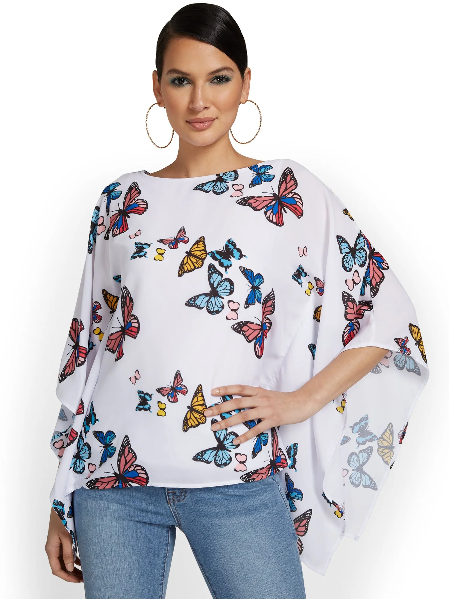 Butterfly-Print Caftan Blouse - Image 2