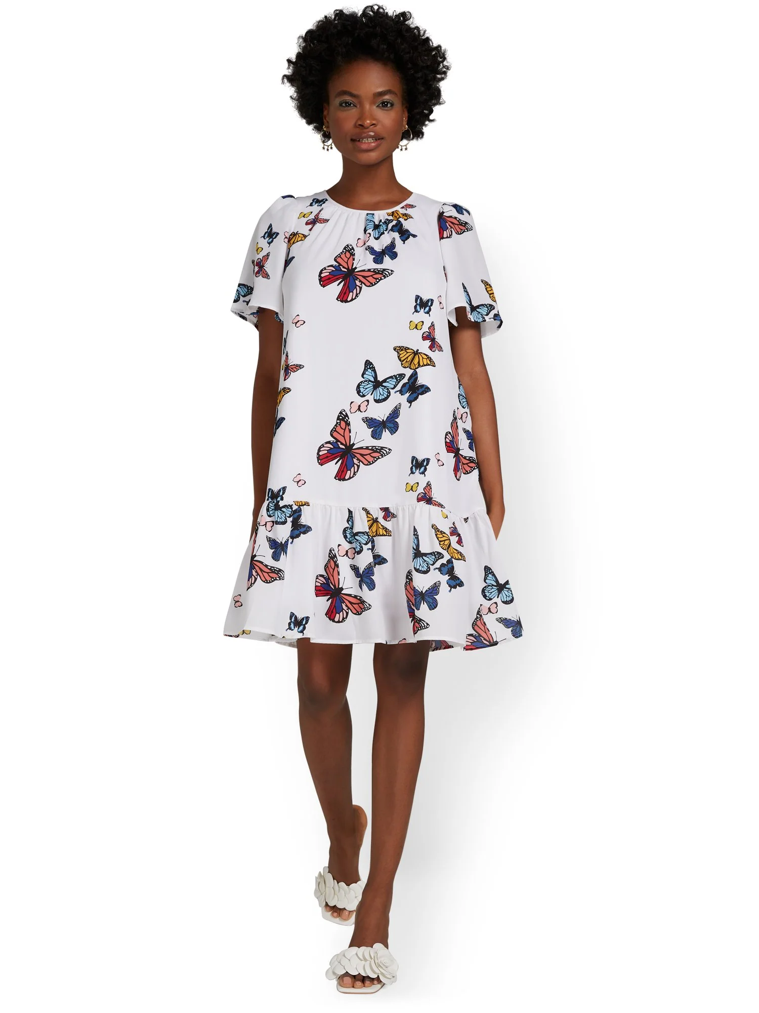 Butterfly-Print Shift Dress - Image 2