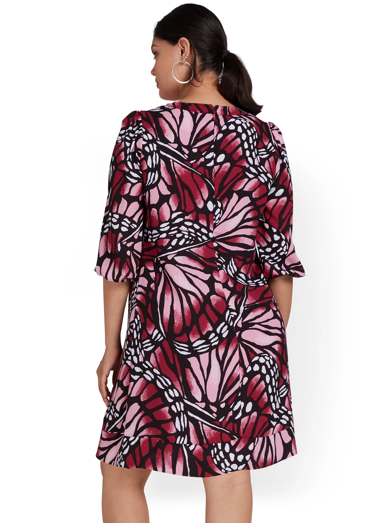Butterfly-Print Shift Dress - Image 3