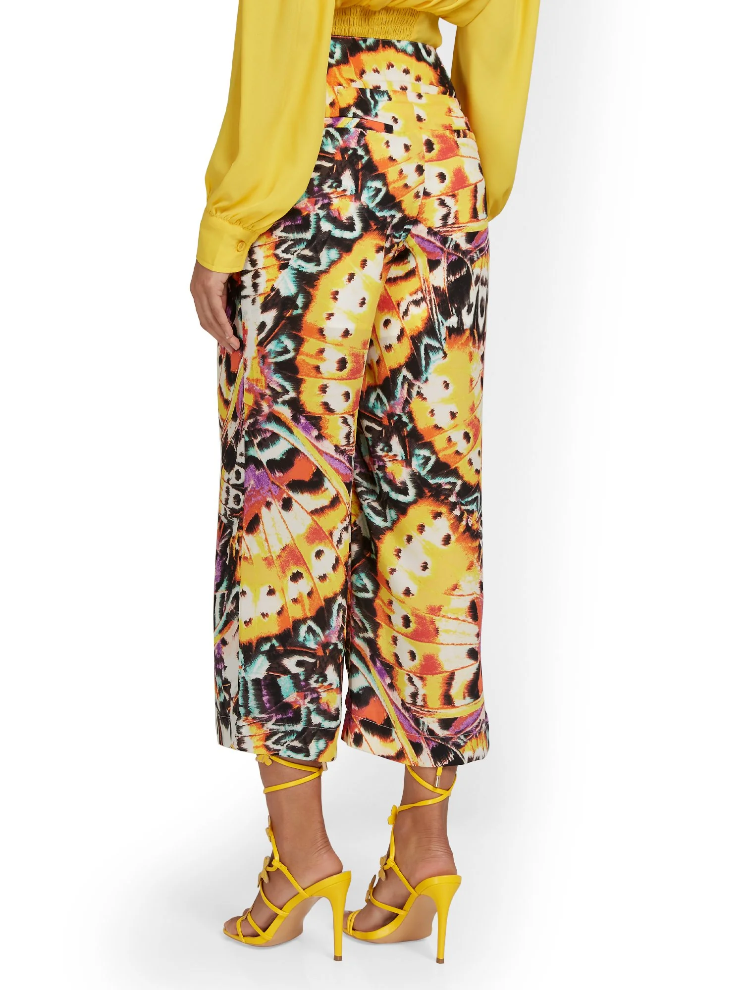 Butterfly-Print Wide-Leg Capri Pant - Image 3