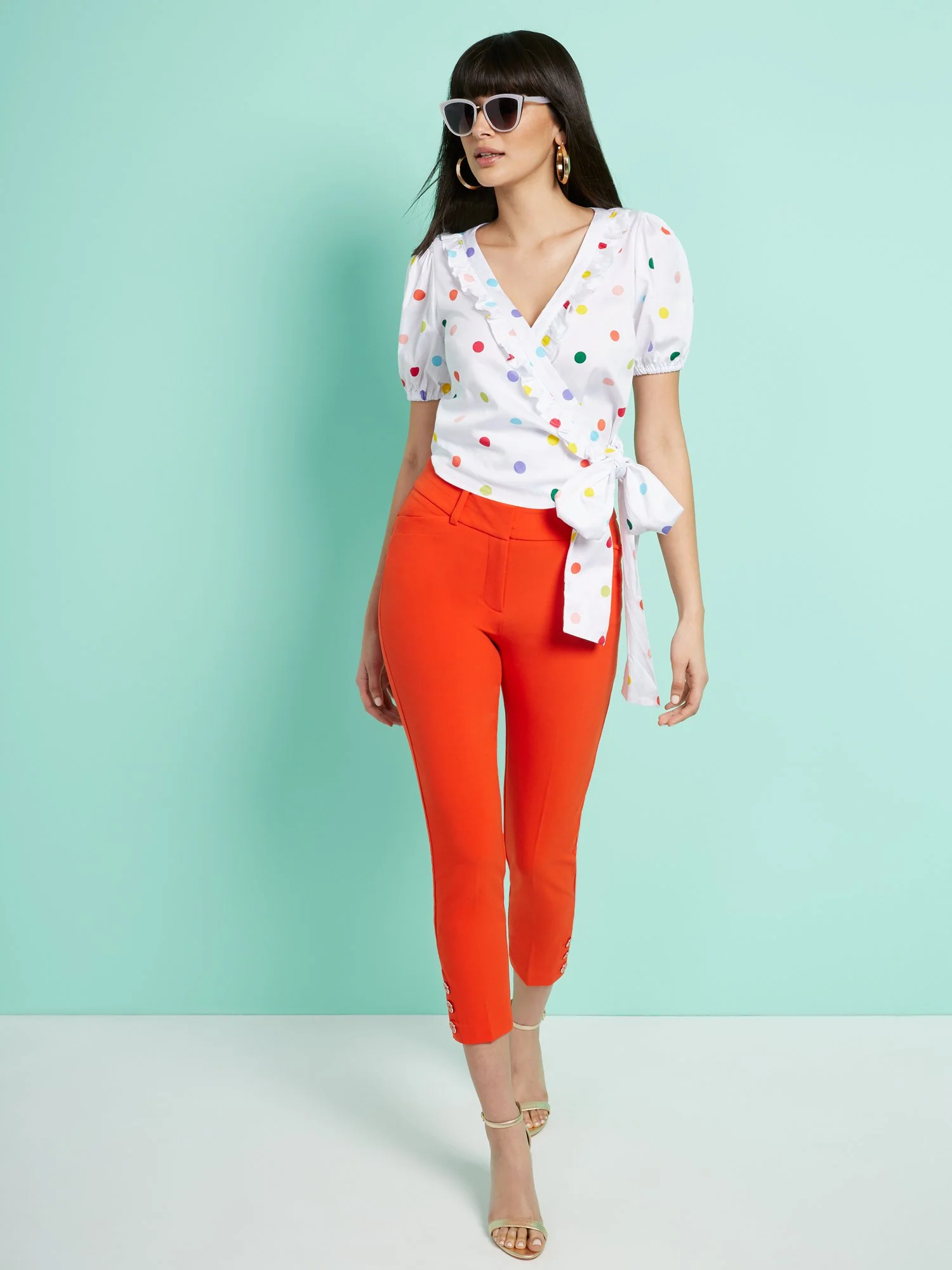 Button-Accent Ankle Pant - Modern Fit - Double Stretch - 7th Avenue - Image 13