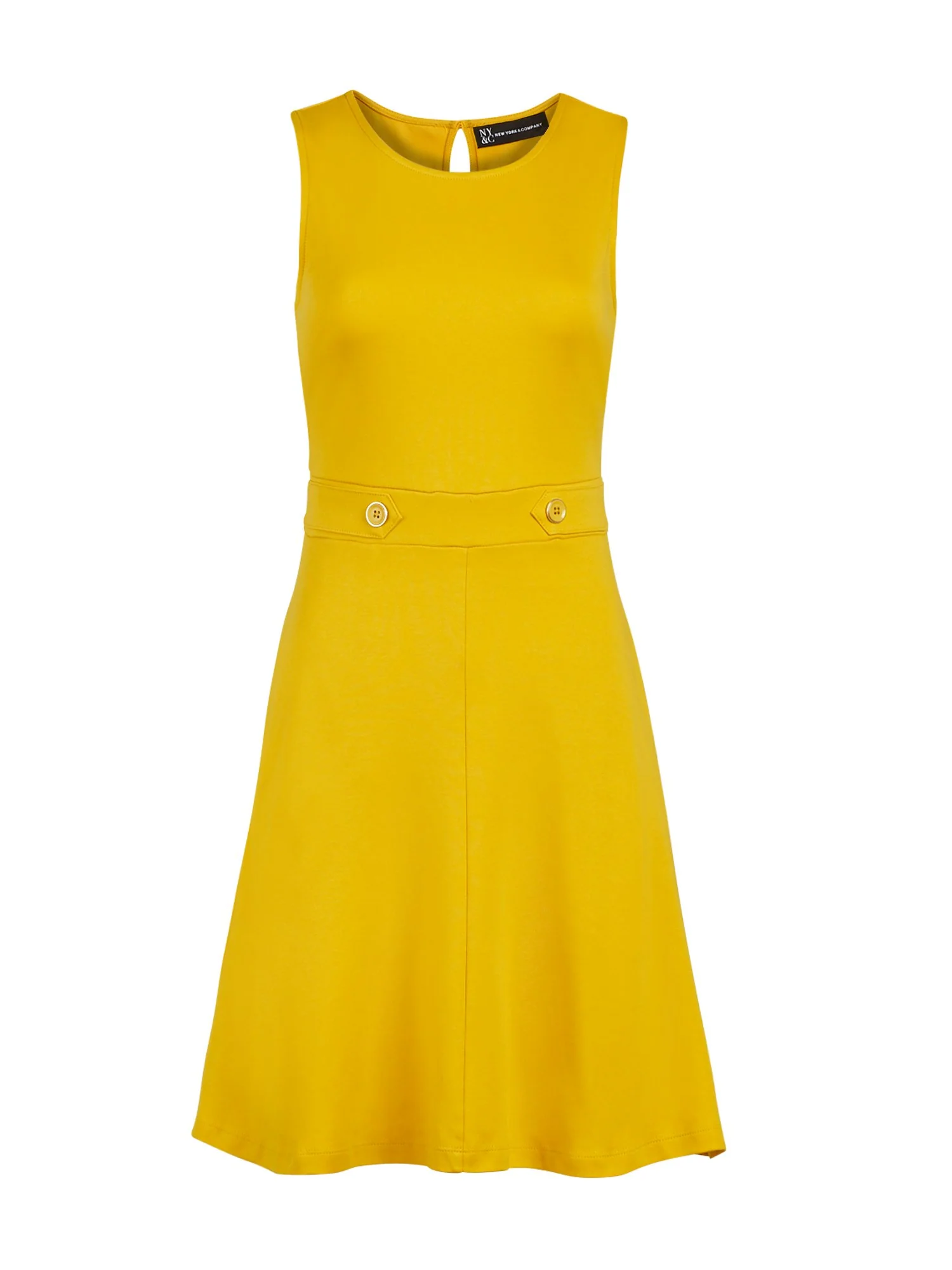 Button-Accent Cotton Fit and Flare Dress - Image 2