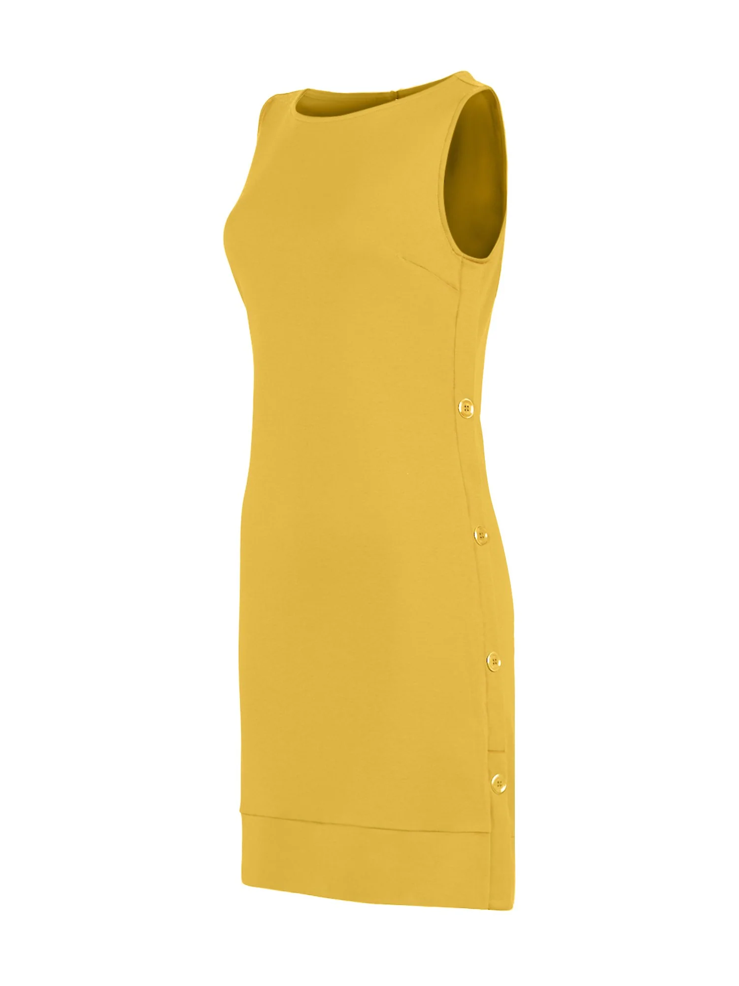 Button-Accent Cotton Shift Dress - Image 16