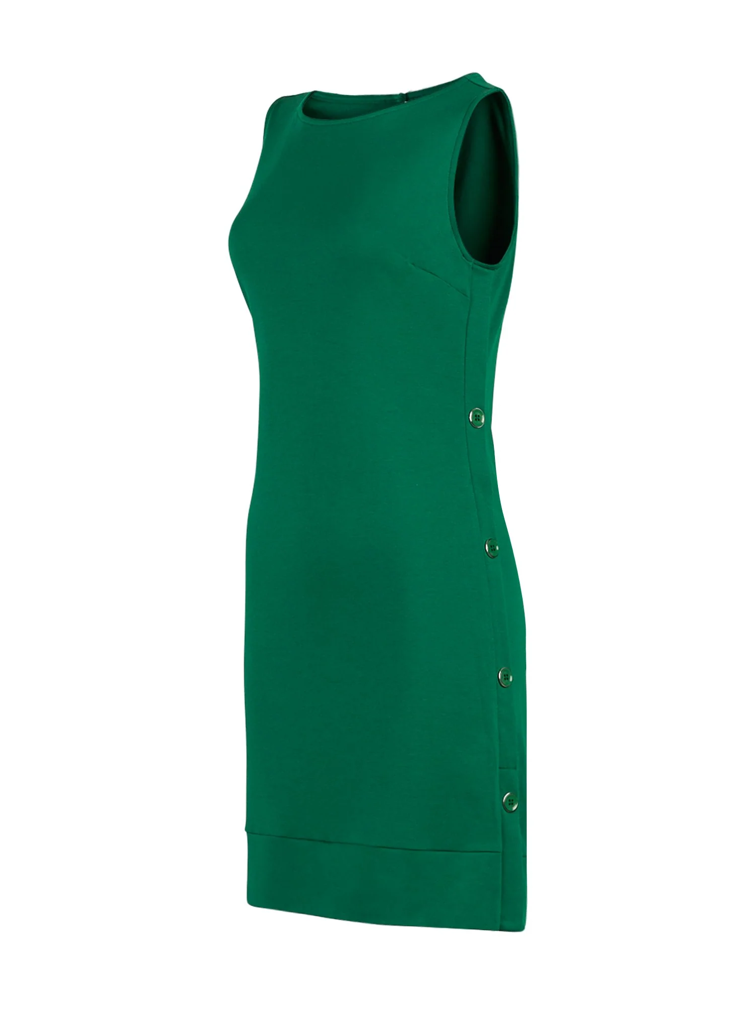 Button-Accent Cotton Shift Dress - Image 8