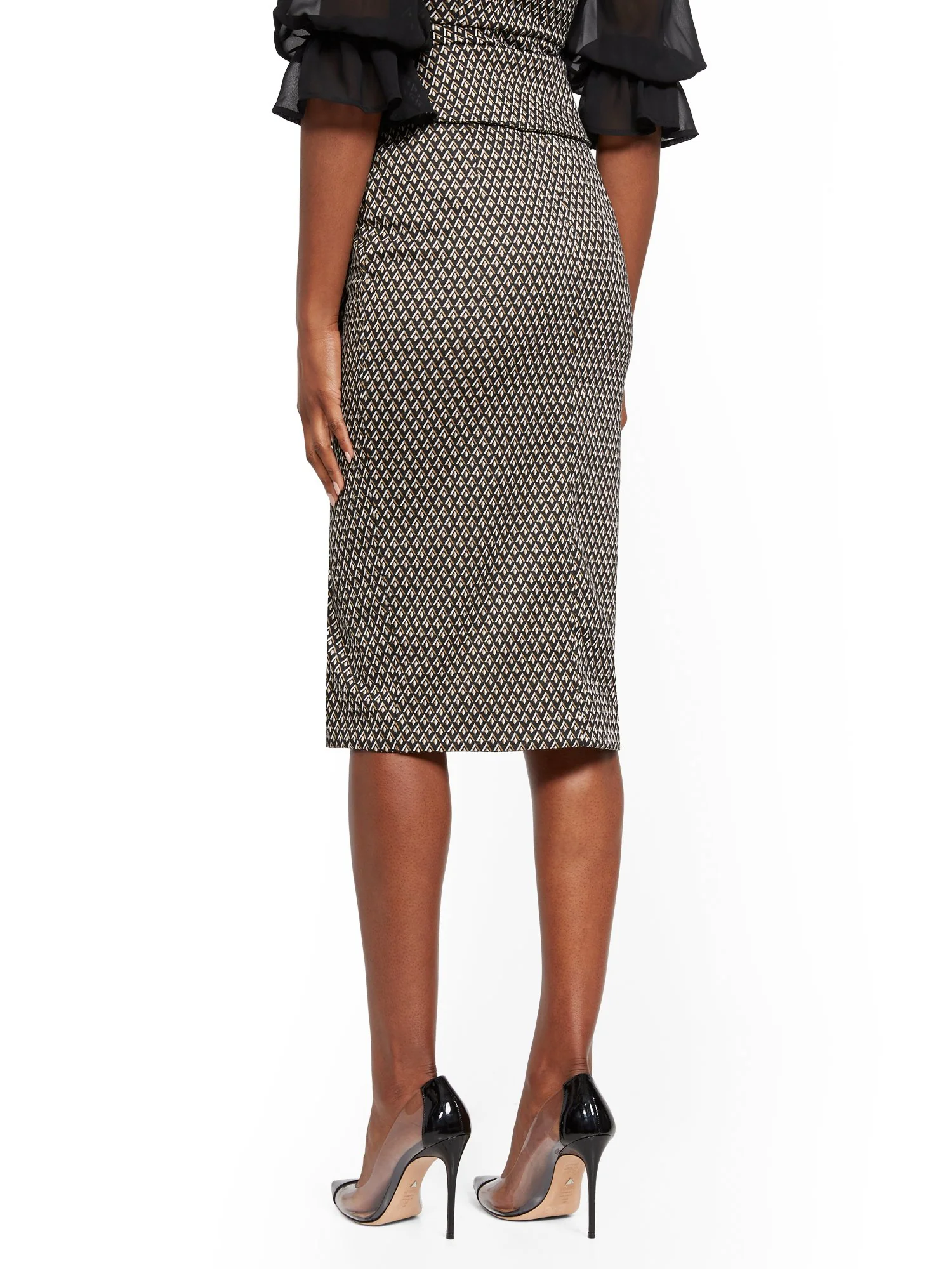 Button-Accent Foldover Pencil Skirt - 7th Avenue - Image 3