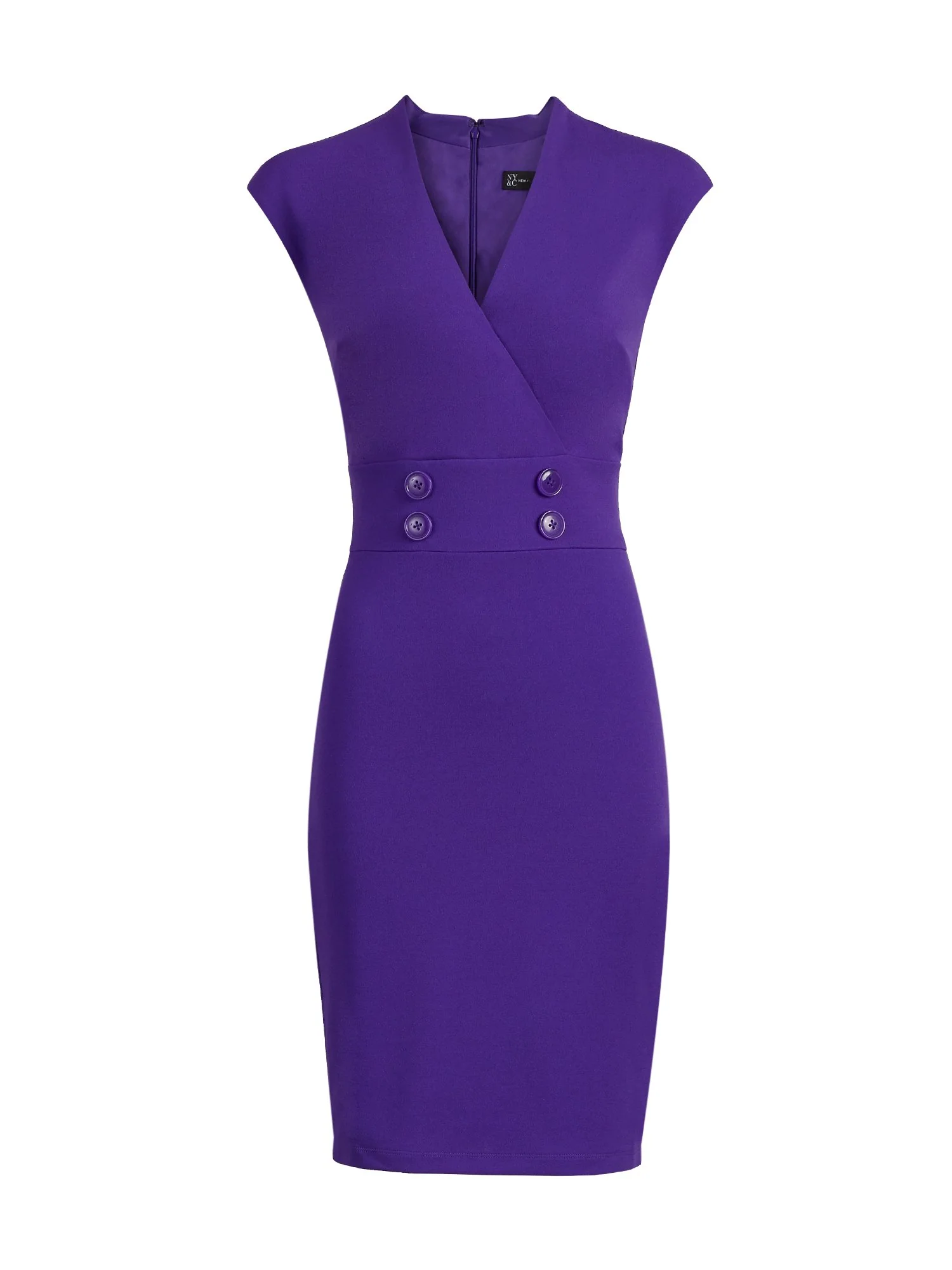 Button-Accent Sheath Dress - Magic Crepe® - Image 2