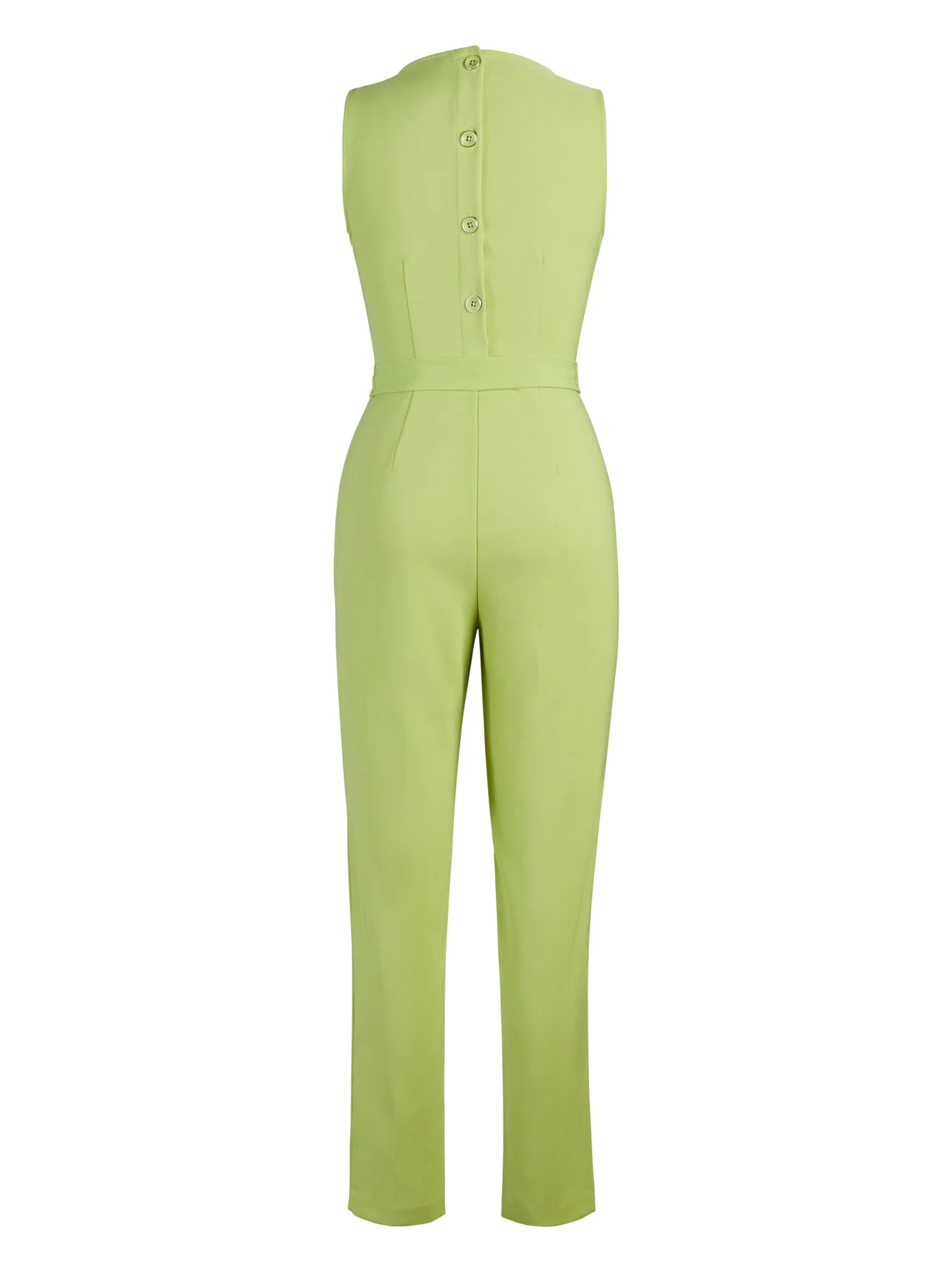 Button-Back Belted Jumpsuit - Image 8