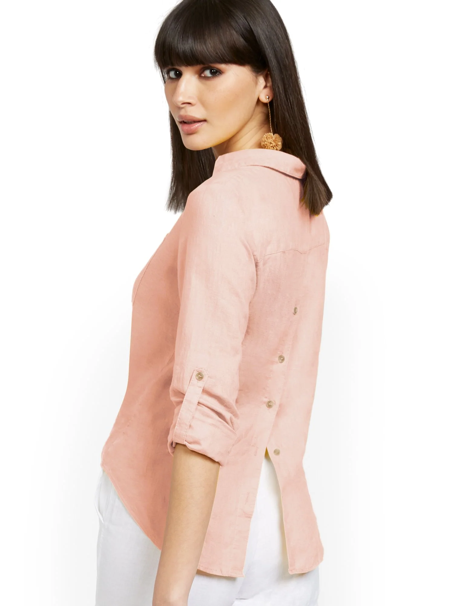 Button-Back Linen Shirt - Image 10