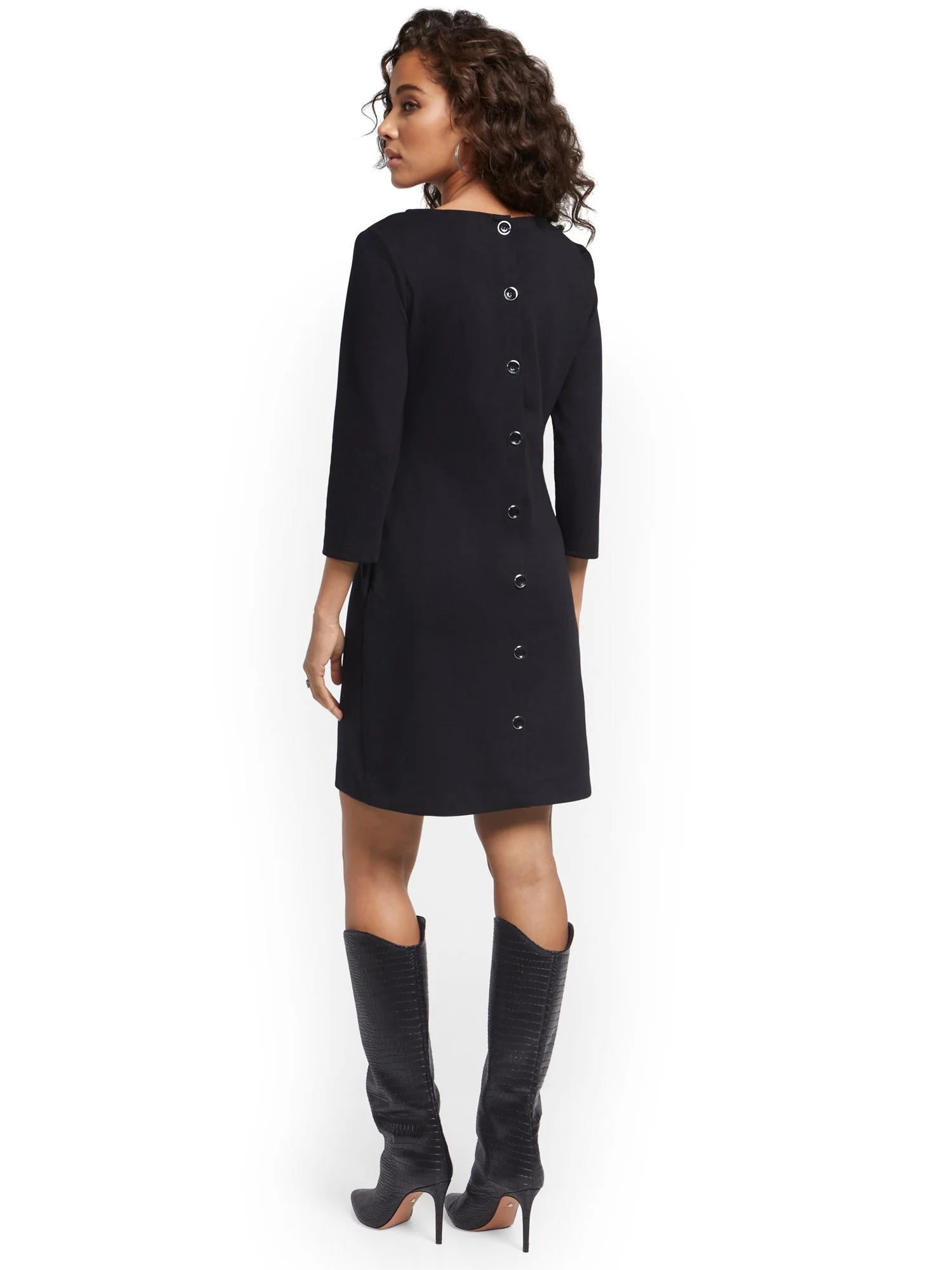 Button-Back Shift Dress - Image 3