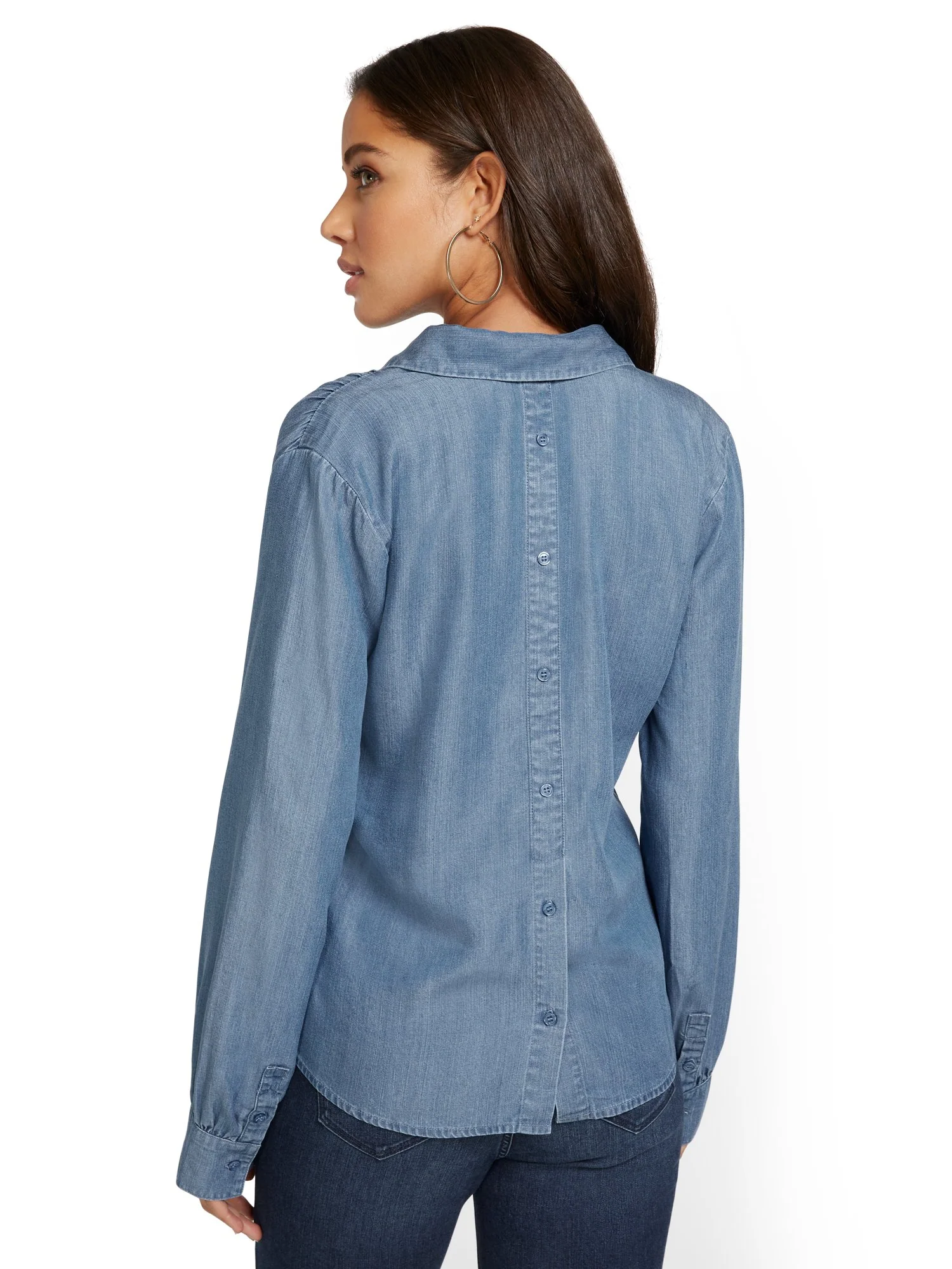 Button-Back Tencel Shirt - Image 3