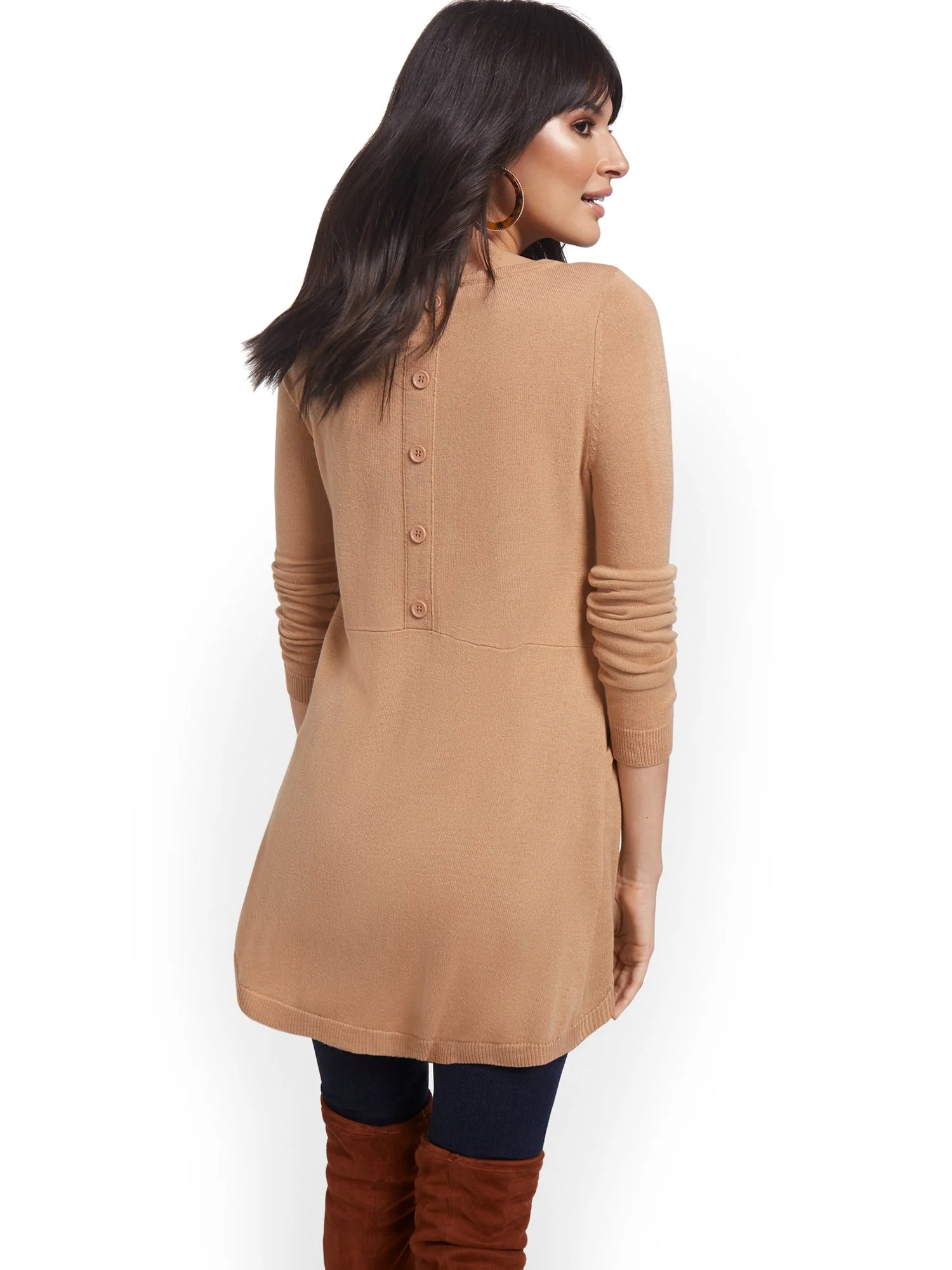 Button-Back Tunic Sweater - Image 15
