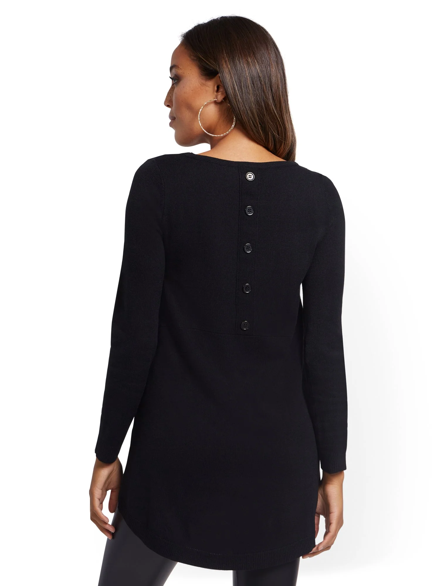 Button-Back Tunic Sweater - Image 3