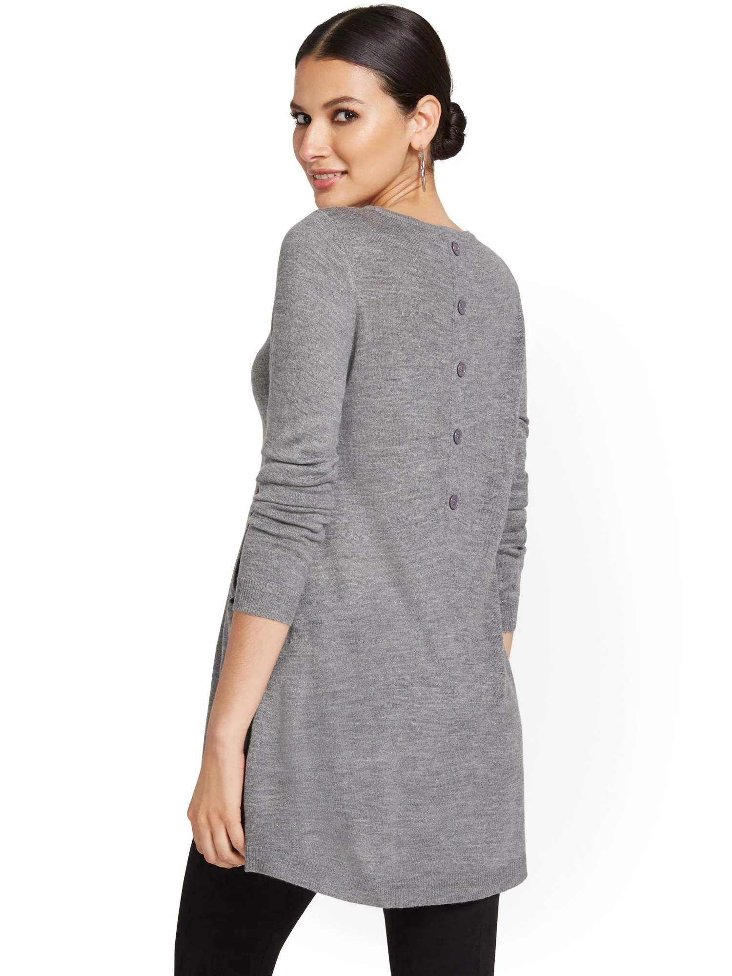 Button-Back Tunic Sweater - Image 10