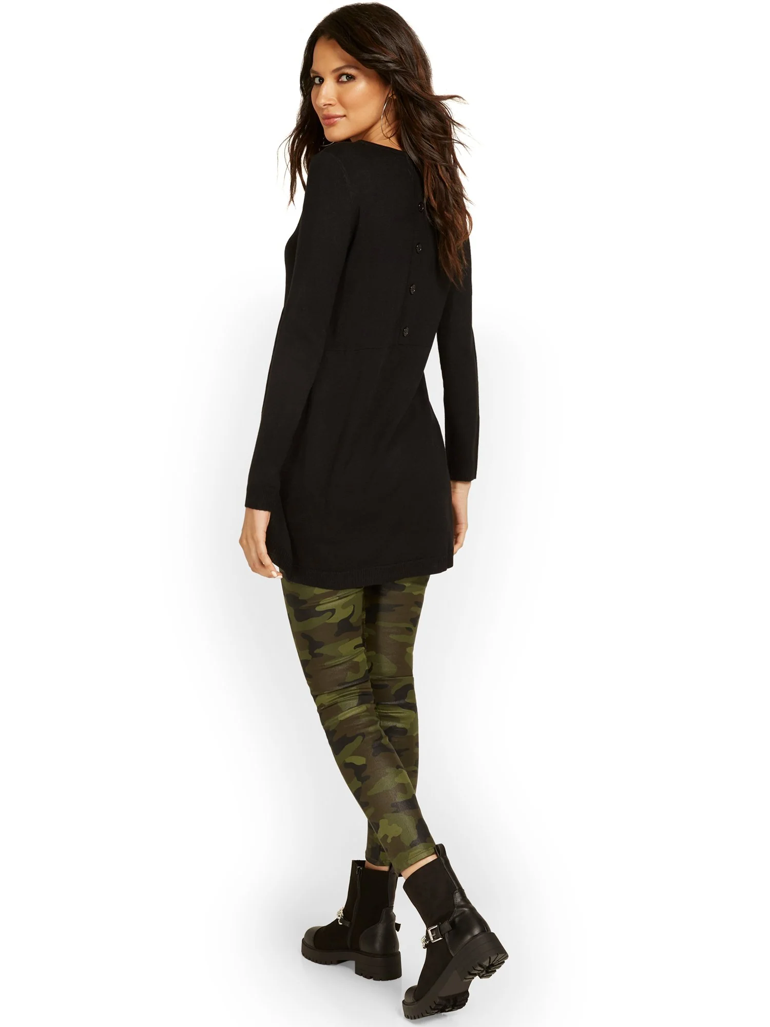 Button-Back Tunic Sweater - Image 2