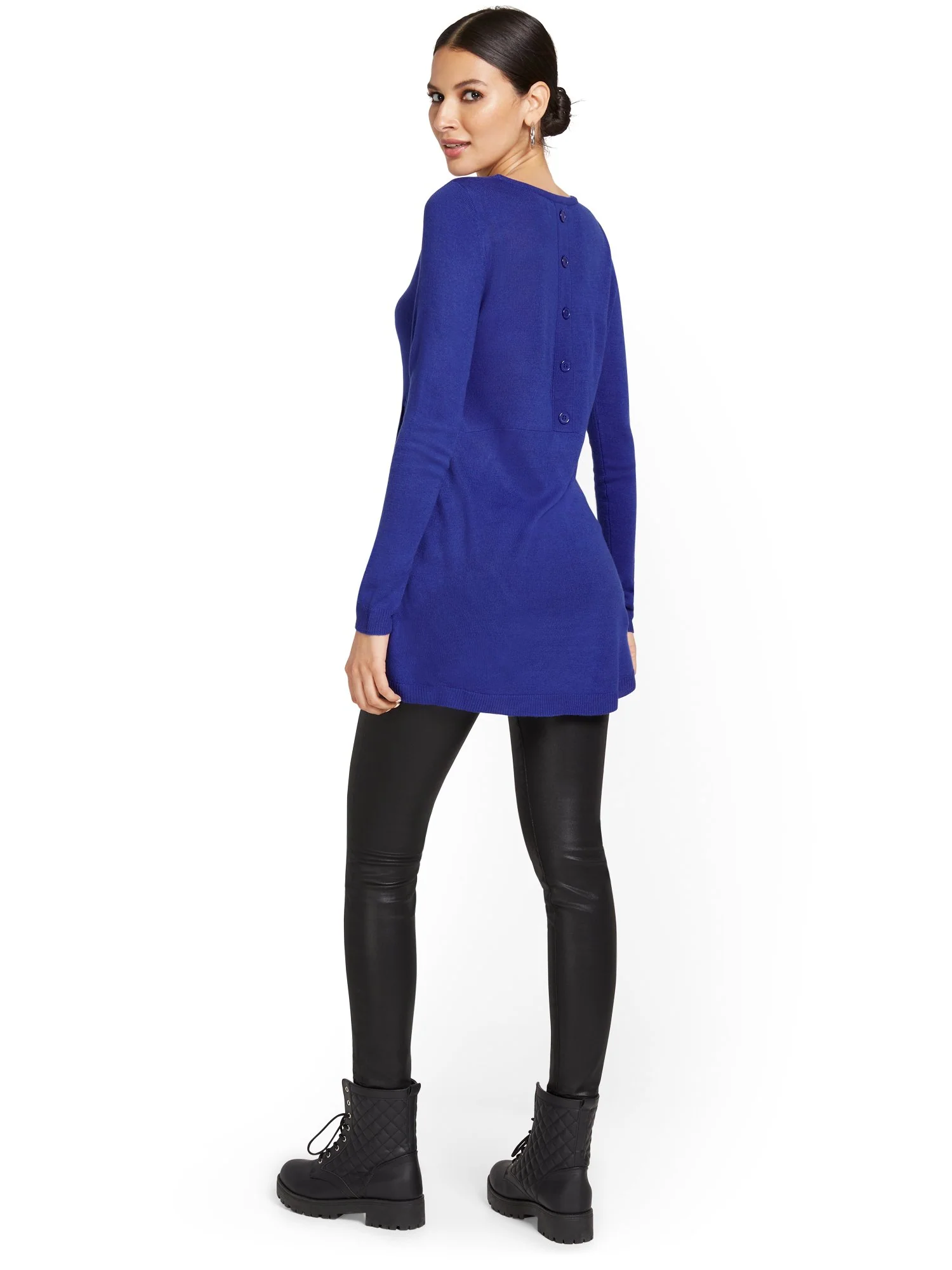 Button-Back Tunic Sweater - Image 27
