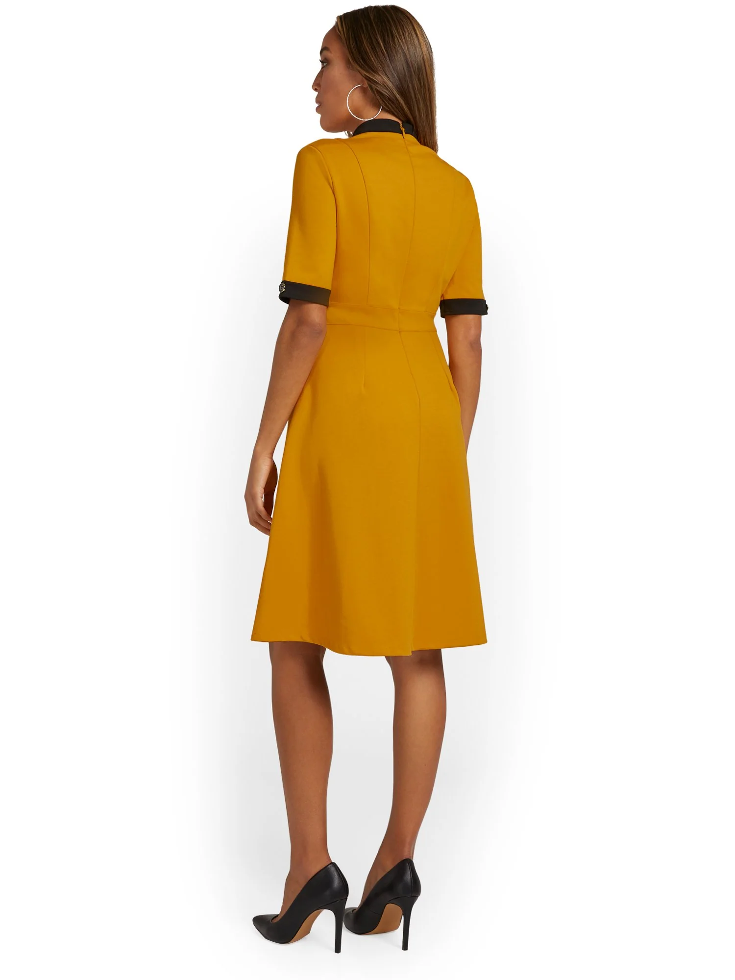Button-Detail Colorblock Dress - Superflex - Image 3