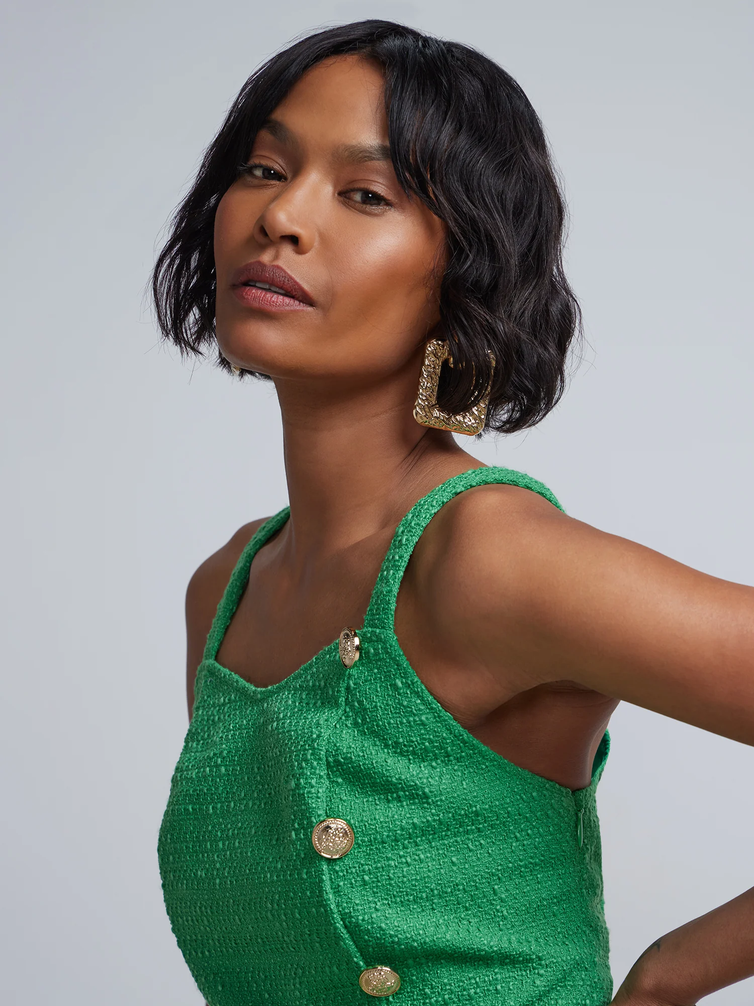 Button-Detail Sleeveless Romper - Image 4
