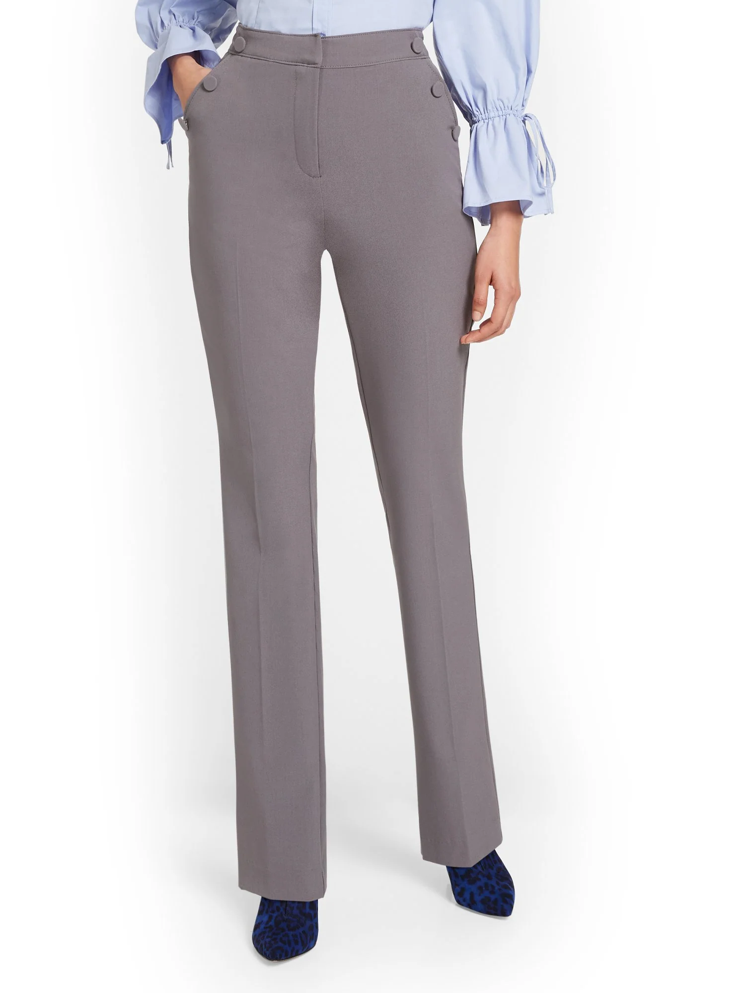 Button-Detail Straight-Leg Pant - Image 12