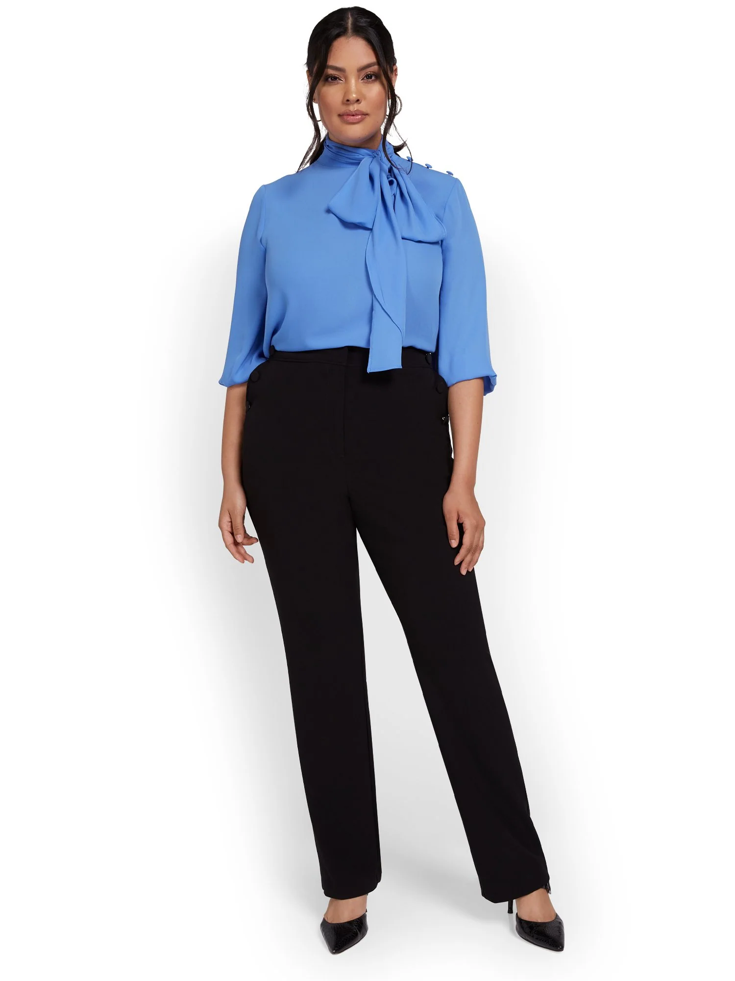 Button-Detail Straight-Leg Pant - Image 4
