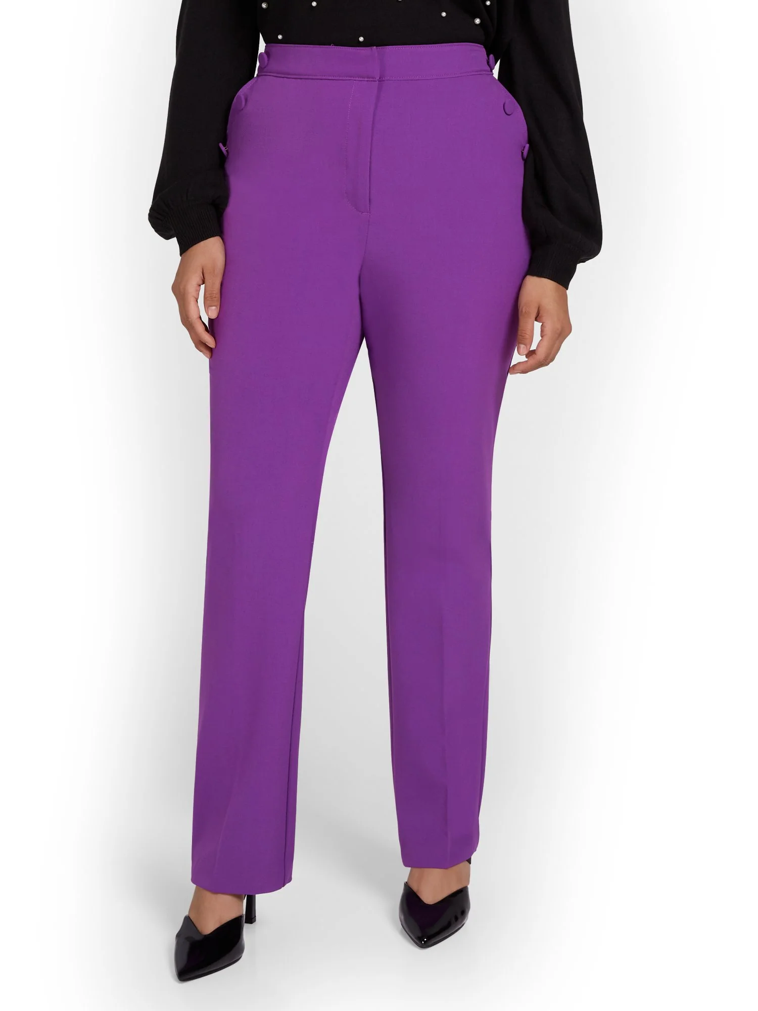 Button-Detail Straight-Leg Pant - Image 7
