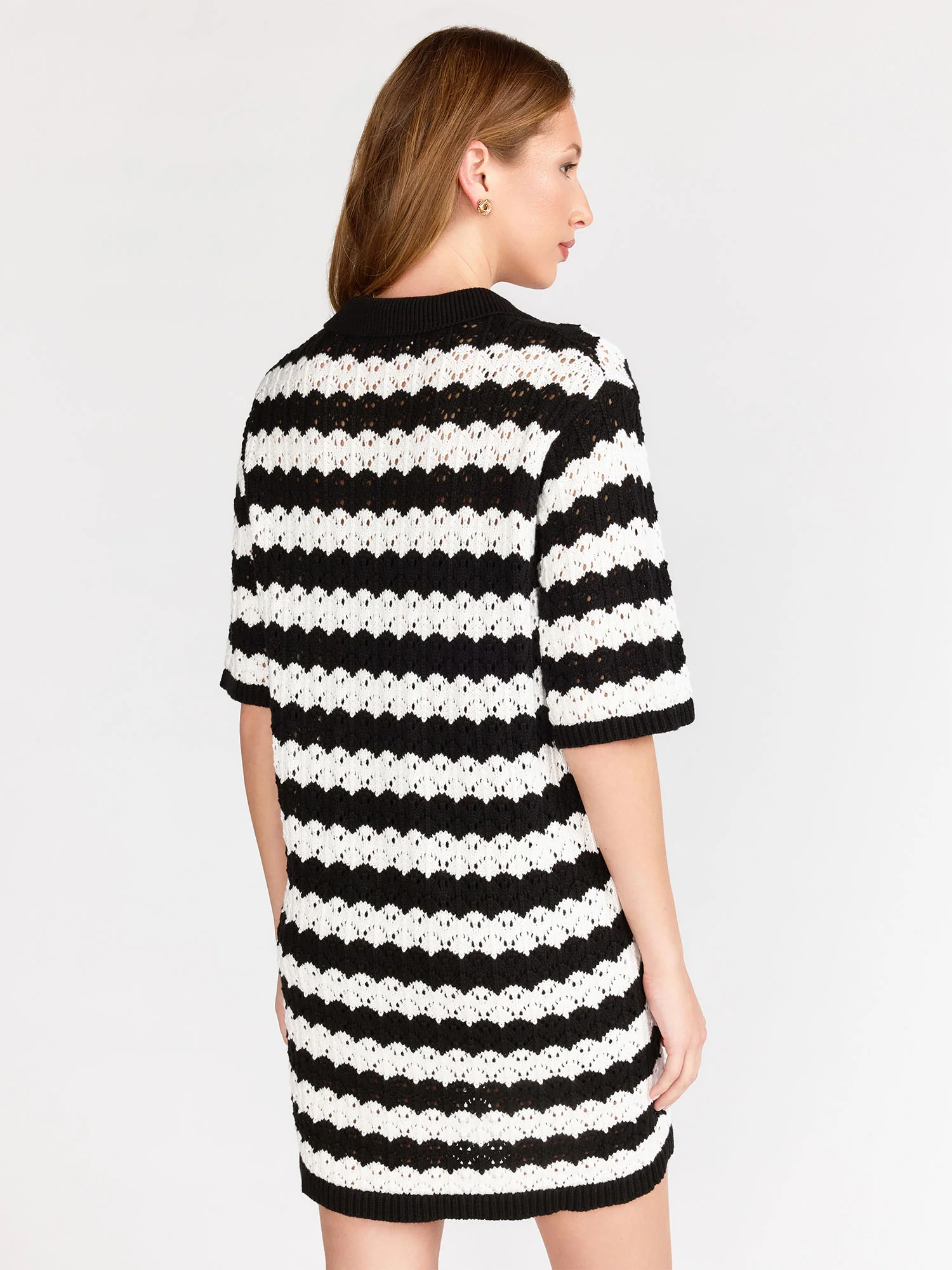 Button-Down Knit Shirt Dress - Aaron & Amber - Image 4