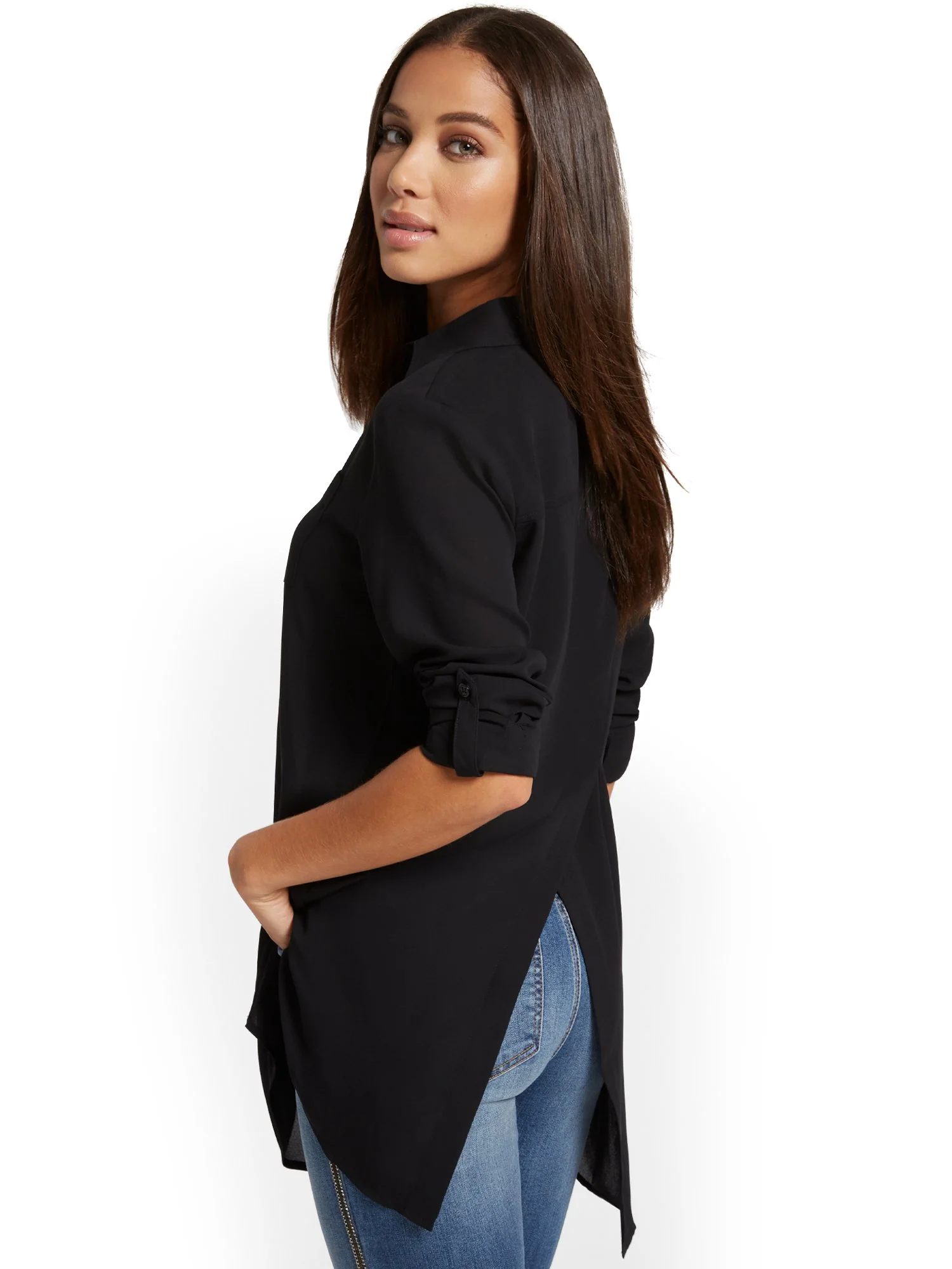 Button-Down Tunic Top - Image 2
