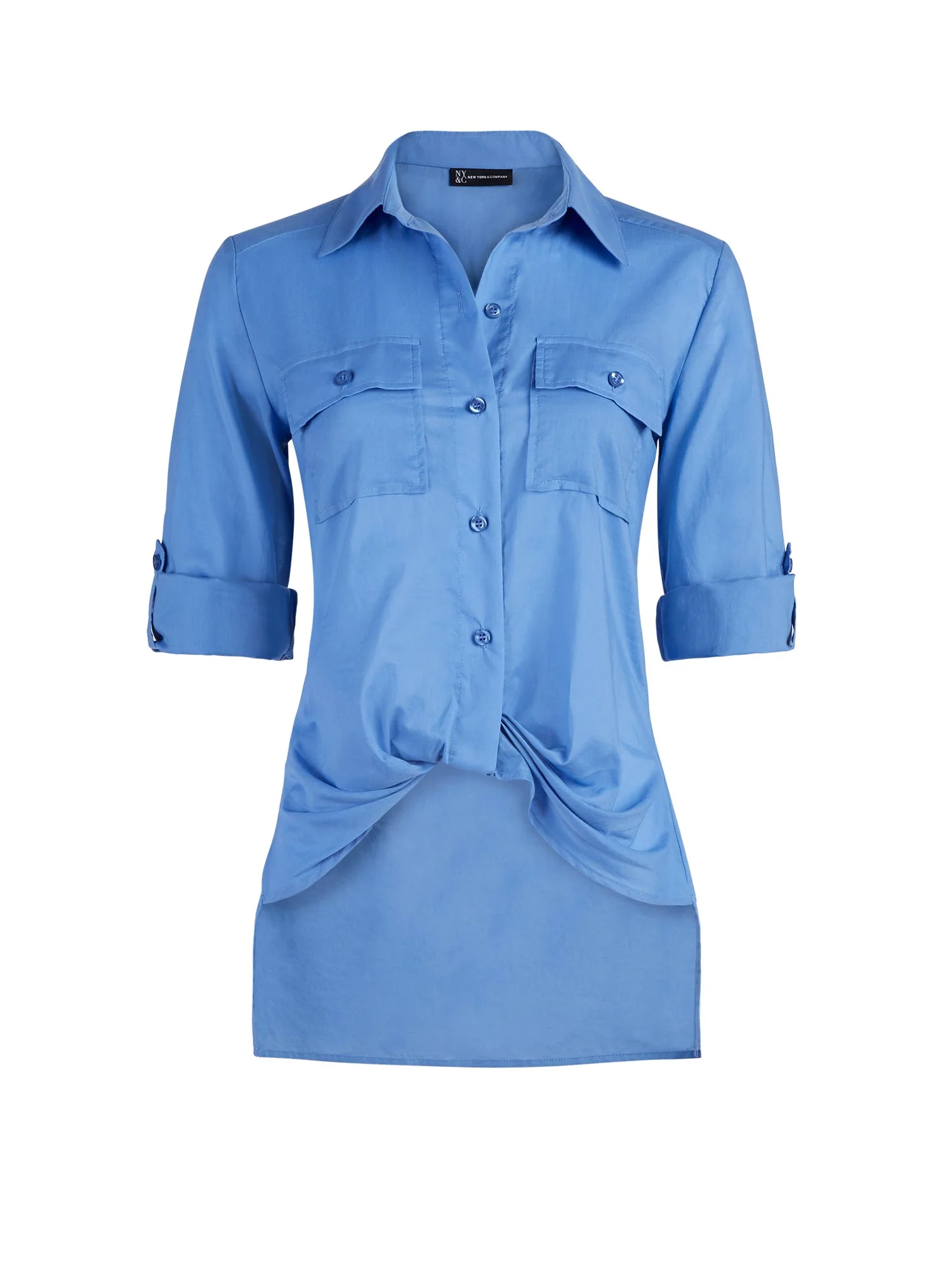 Button-Down Twist-Front Shirt - Image 15
