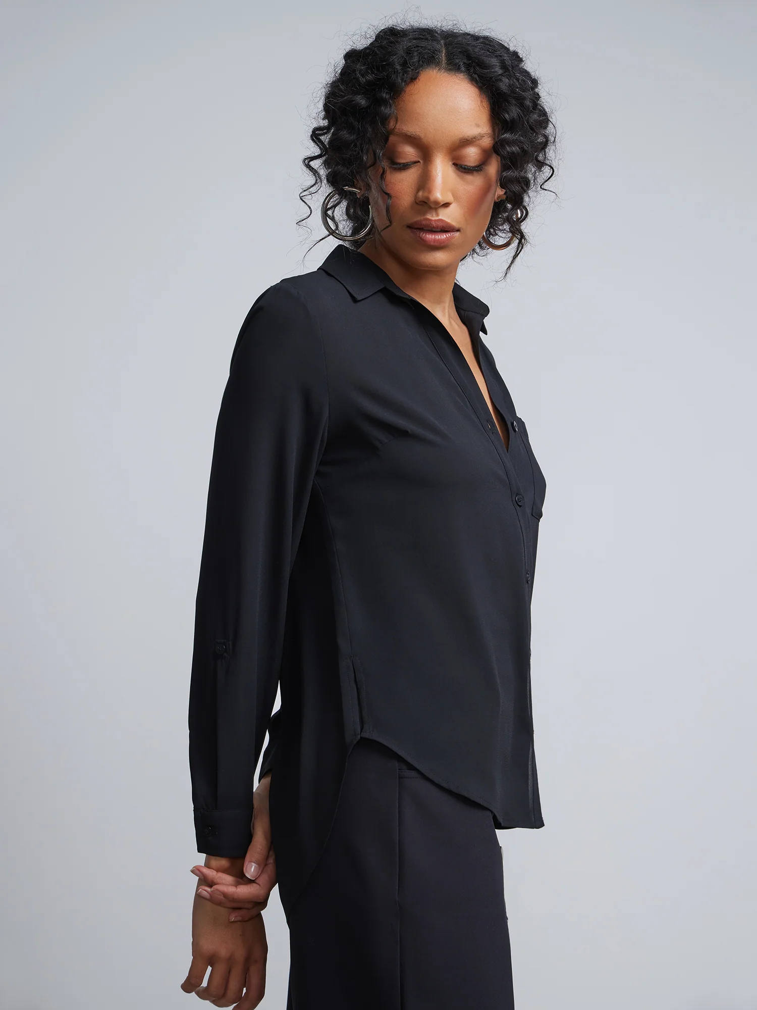Button-Front Blouse - Image 2
