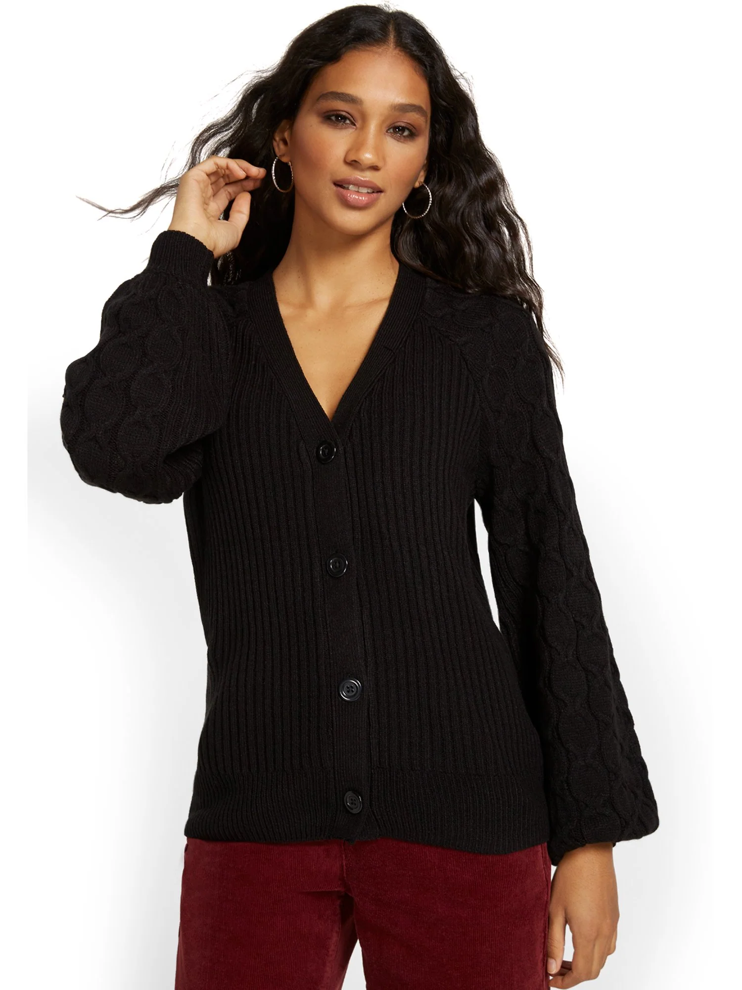 Button-Front Cardigan - Image 2