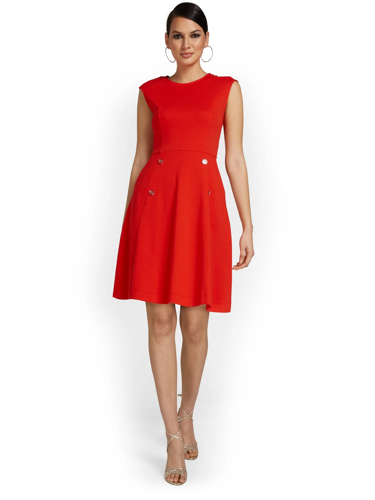 Button-Front Flare Dress - City Knits - Image 20