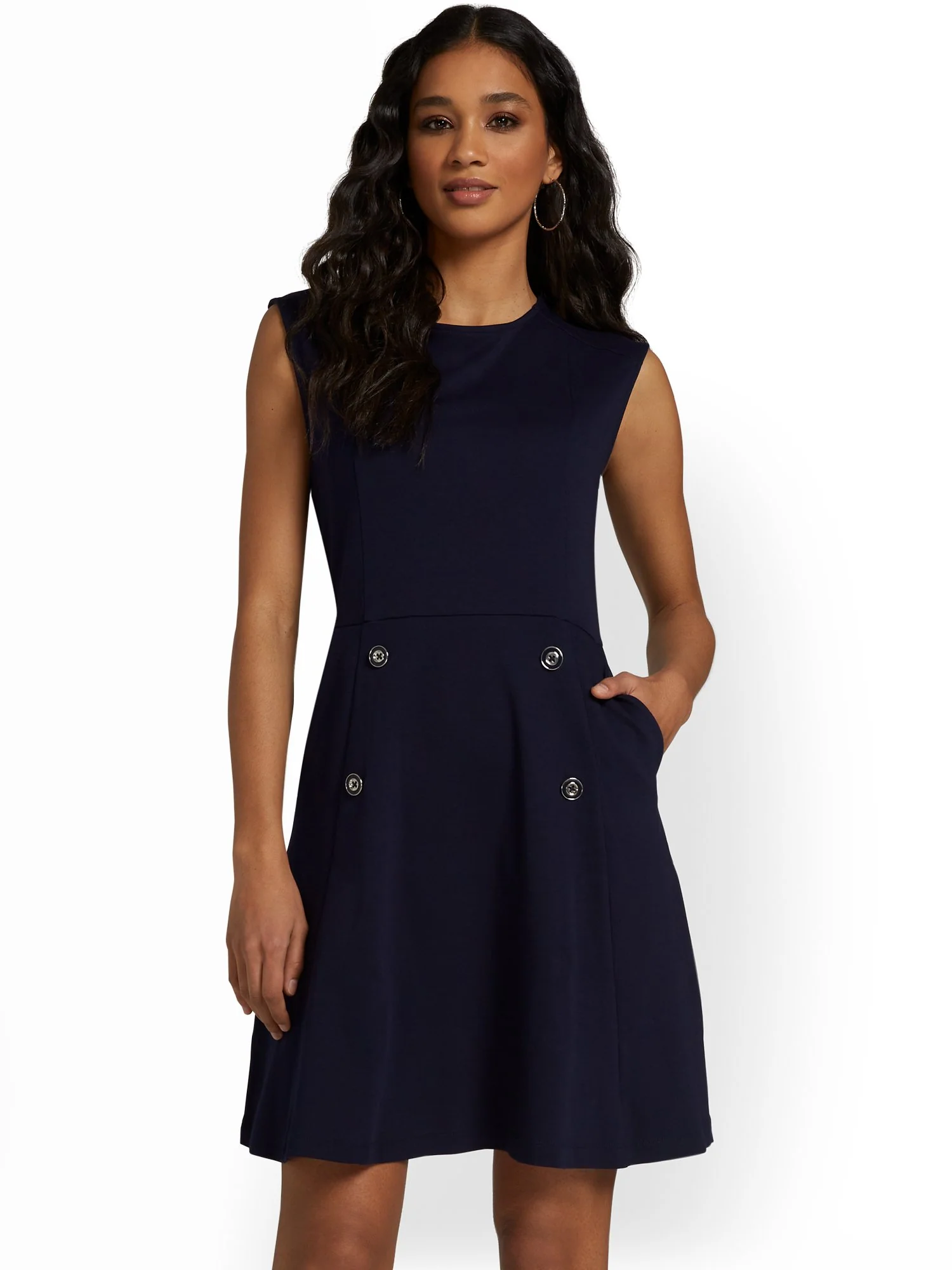Button-Front Flare Dress - City Knits - Image 7