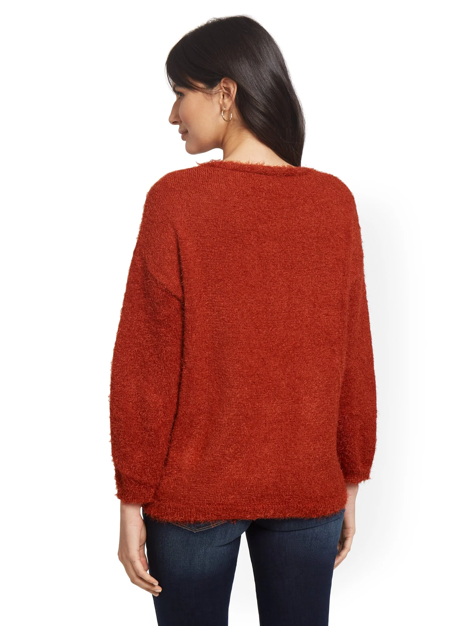 Button-Front Fuzzy Cardigan - Image 9