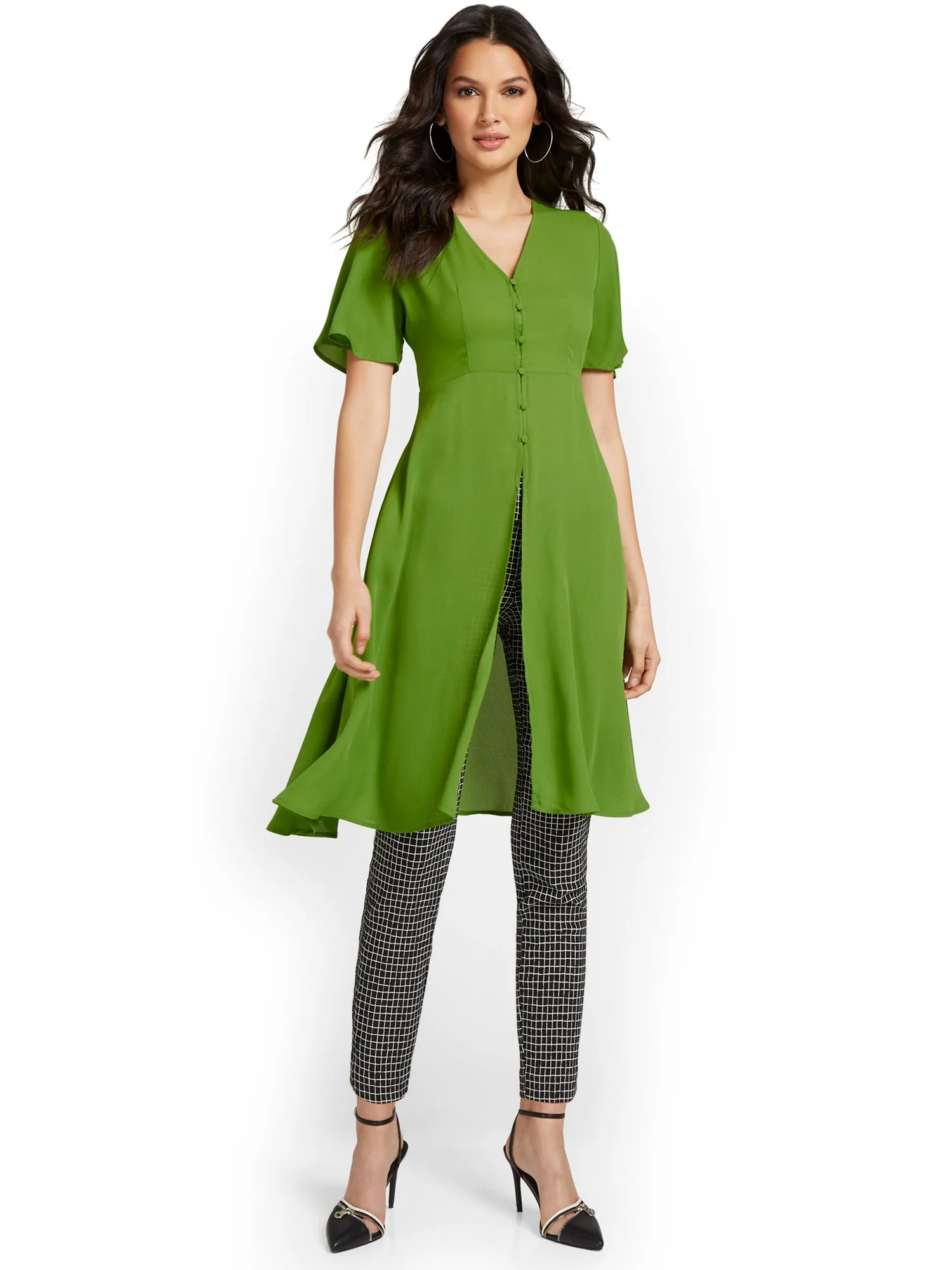 Button-Front Maxi Blouse - Image 2