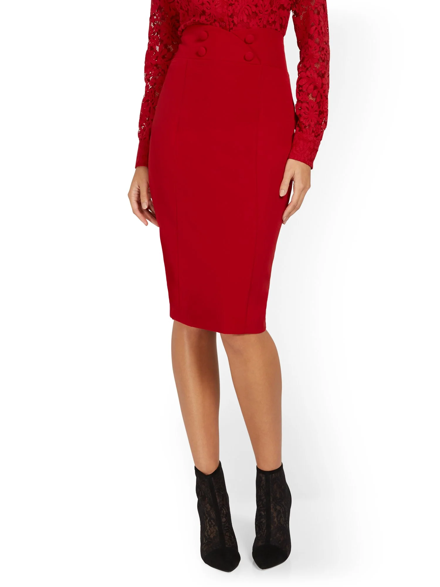 Button-Front Pencil Skirt - Image 7