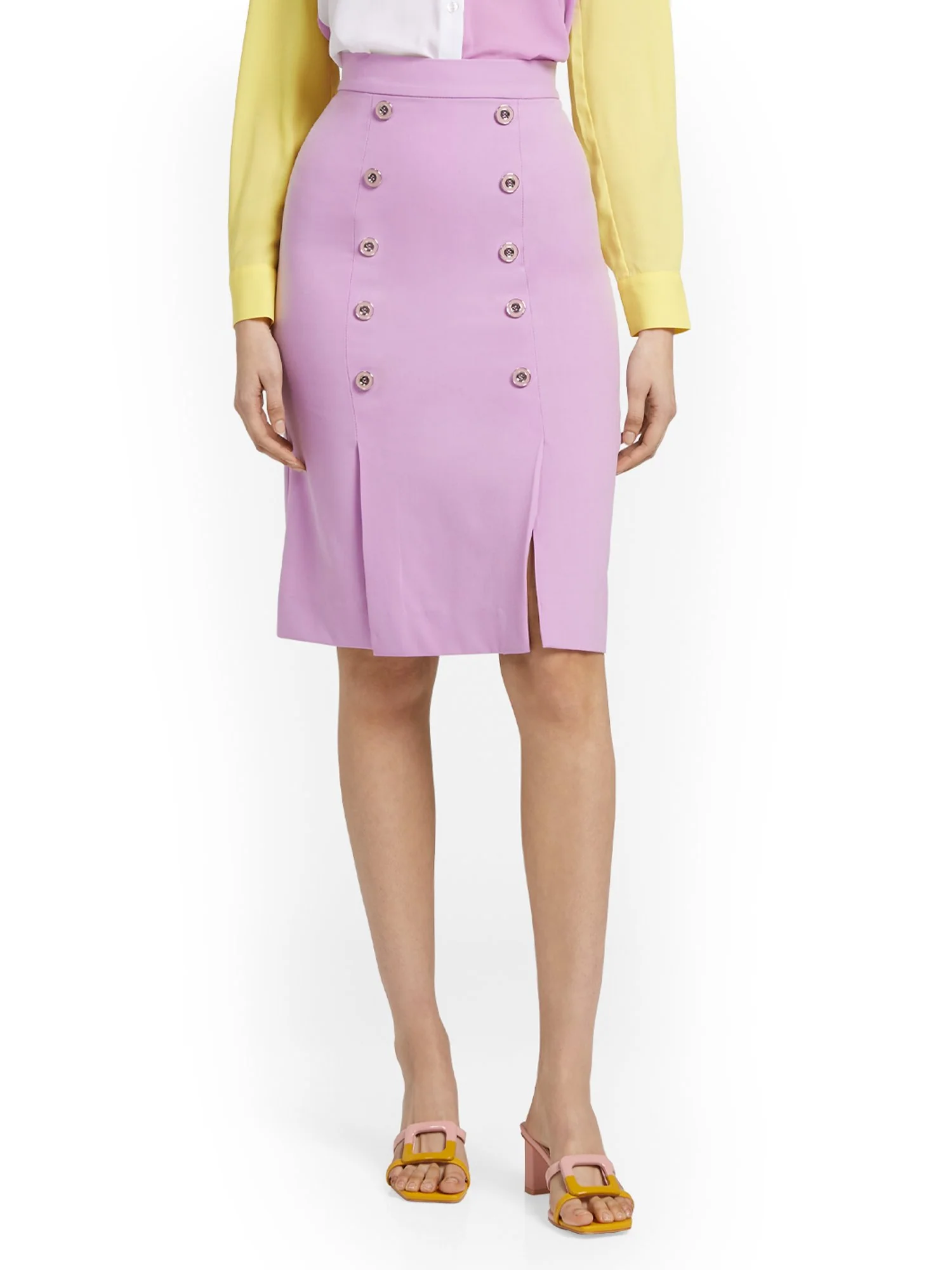 Button-Front Pencil Skirt - Essential Stretch - Image 8